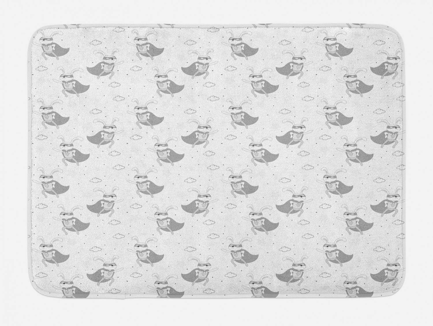 Ambesonne Cartoon Bath Mat Superhero Rabbit 302 x 20 Plush Non Slip