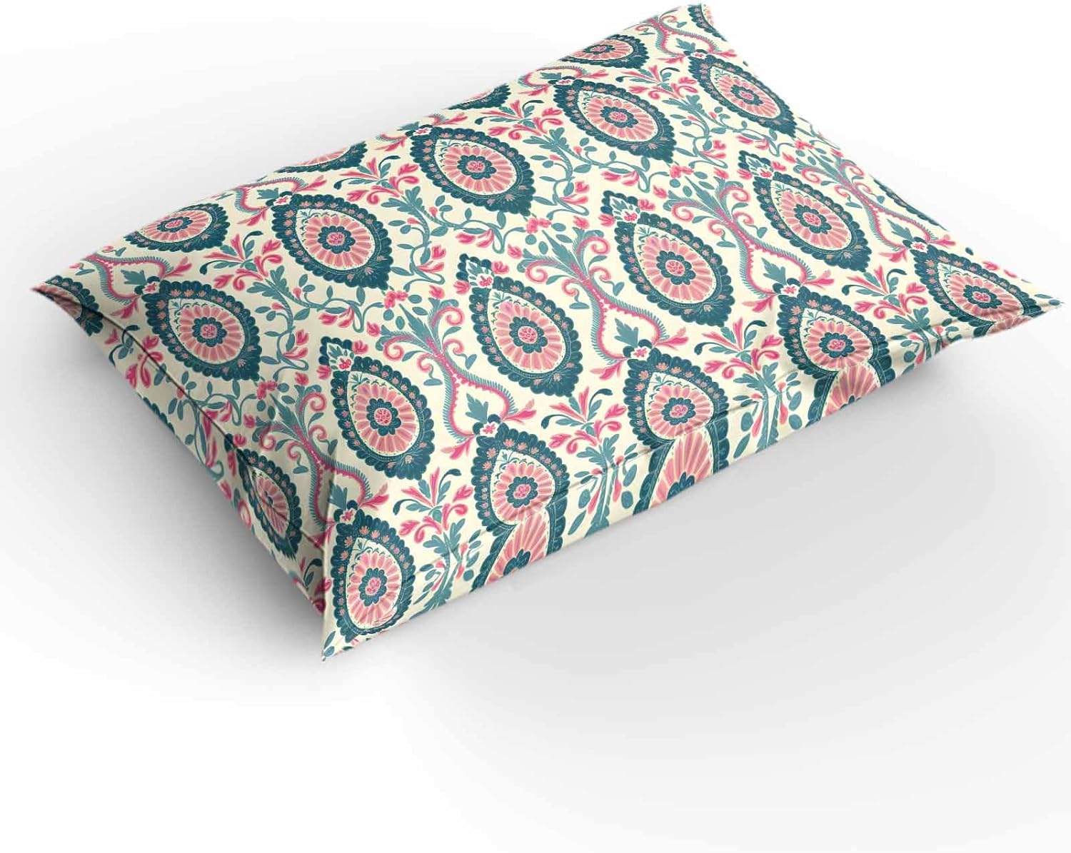 3 Piece Boho Floral Duvet Cover Set with Zipper Closure