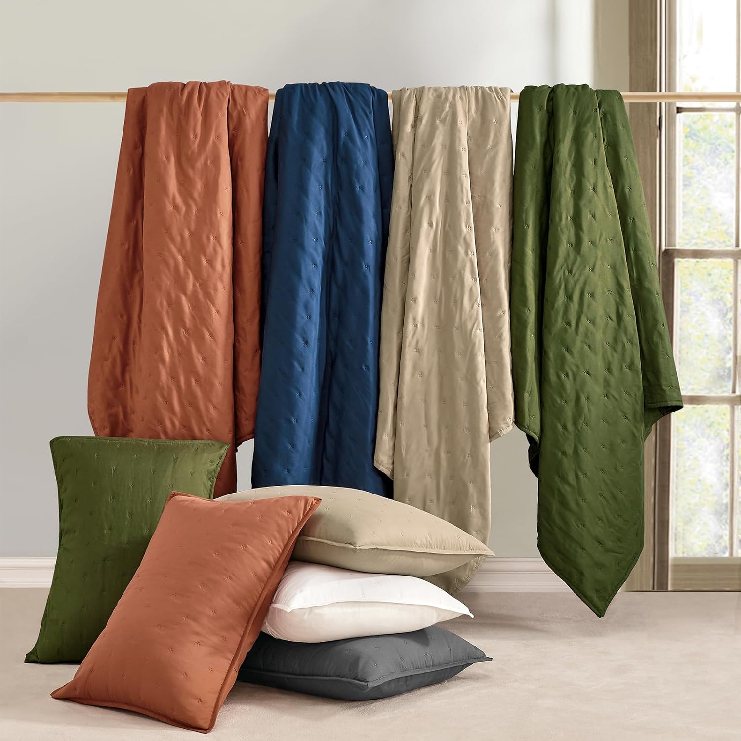 BOURINA Ultrasonic 3-Piece Quilt Set Navy