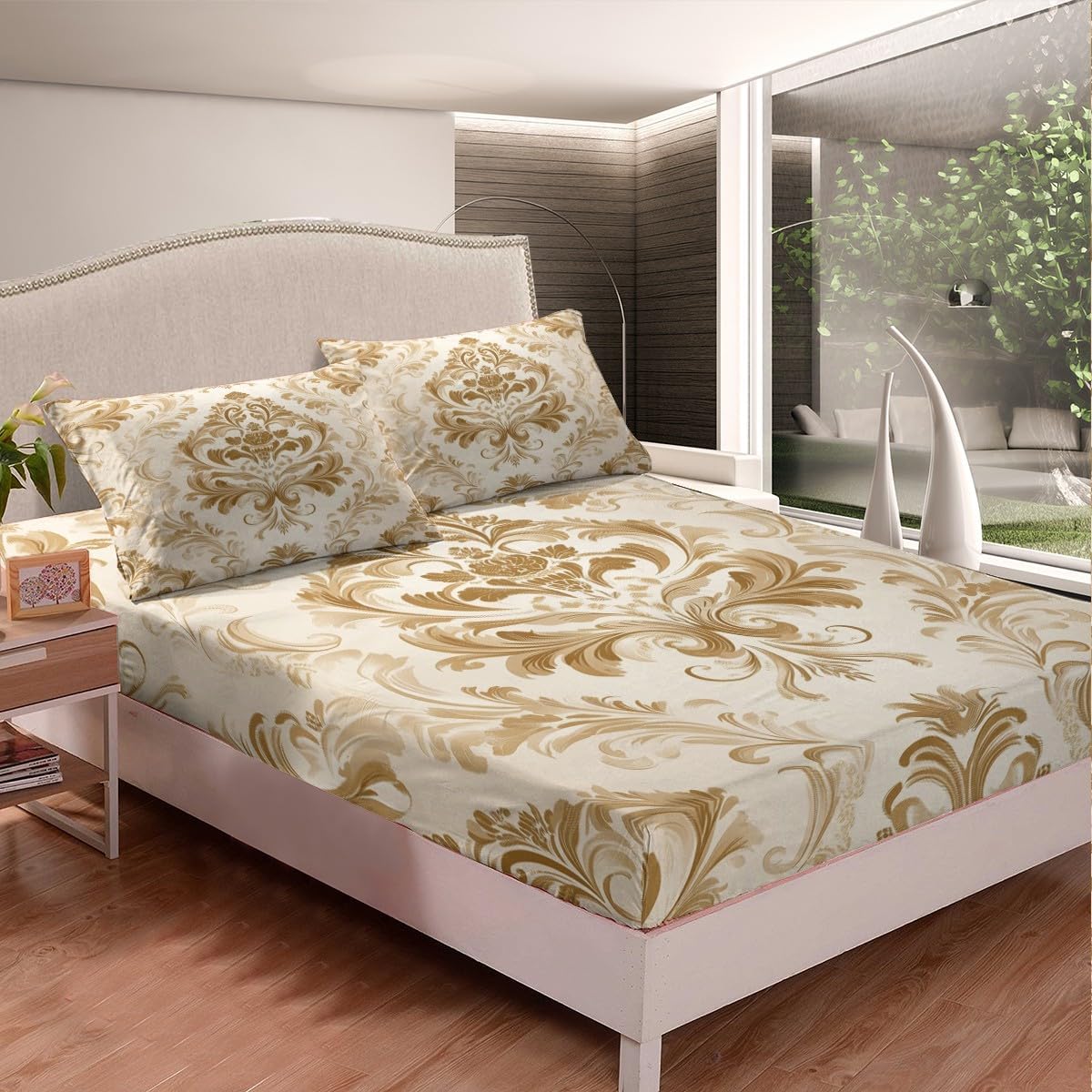 Erosebridal Damask Bedding Set with Paisley Pattern