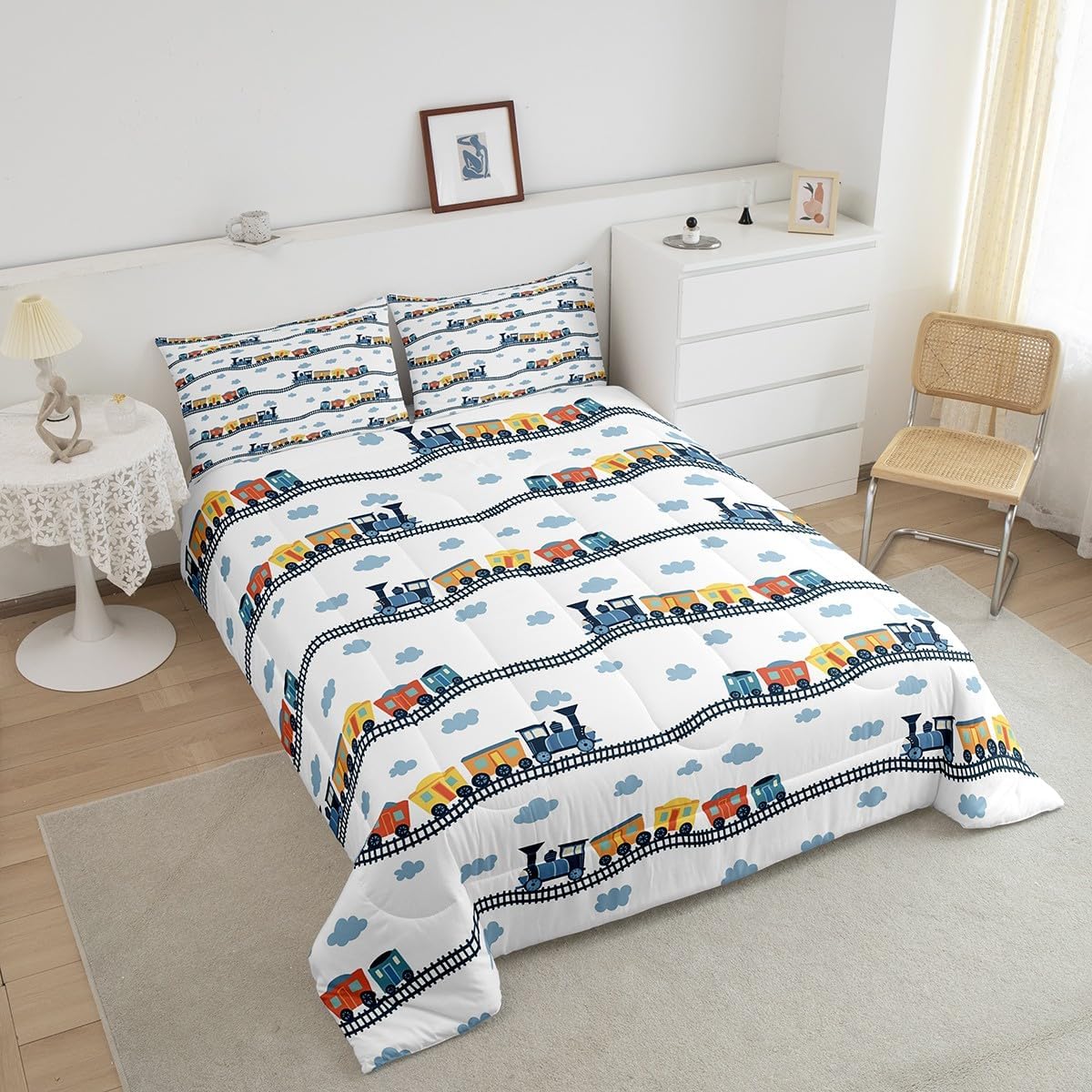 Erosebridal Kids Train Comforter Set Twin