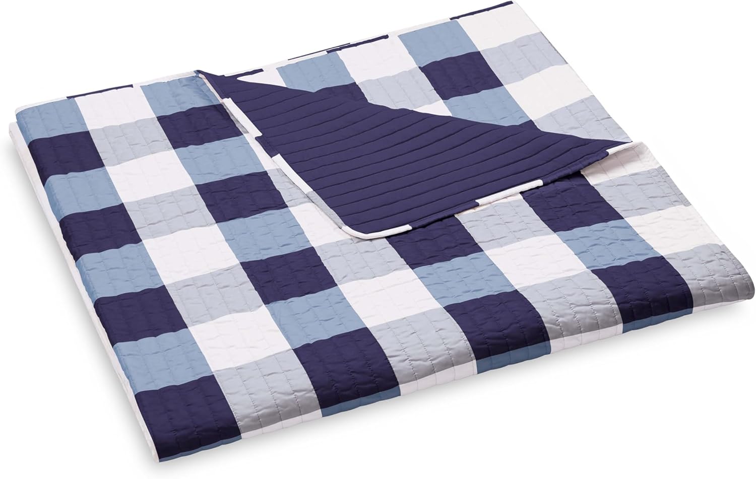 TRULY SOFT Navy Buffalo Plaid Twin XL Quilt Set