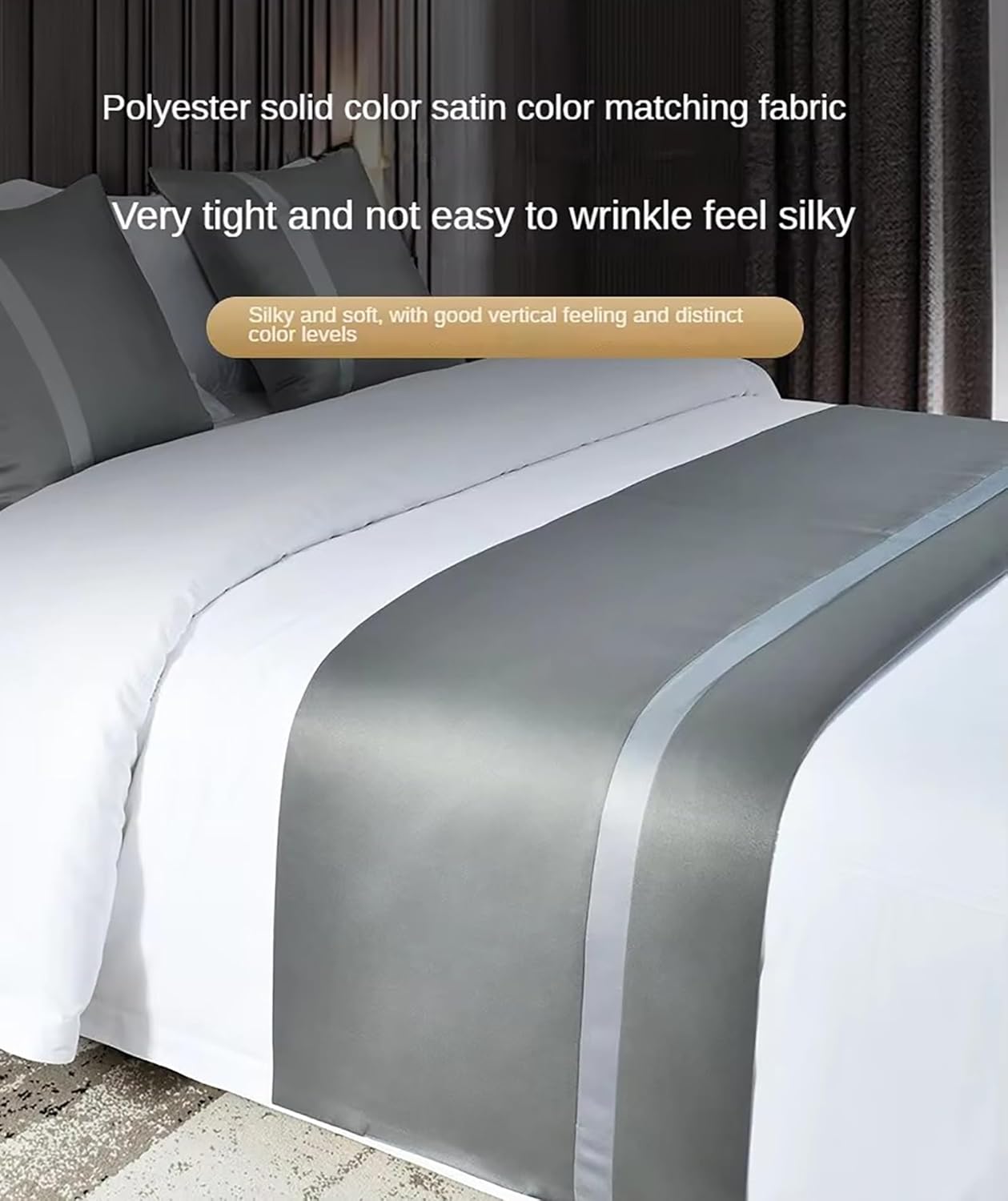 Bed Runner Scarf Gold 50X180cm Luxury Bed Cover