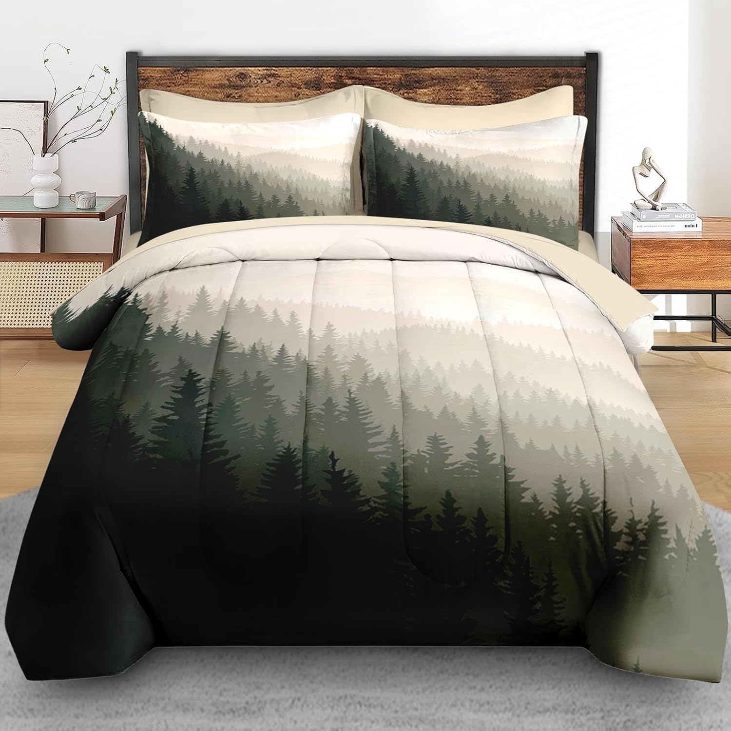Pamnest Queen Comforter Set with 7 Pcs Bedding 1
