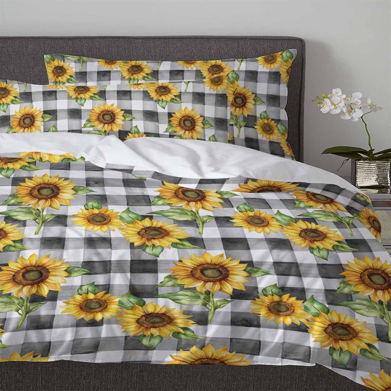 Boanket 3-Piece Queen Bedding Set with Zipper and Plaid Design
