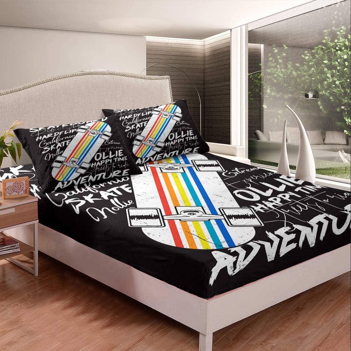 Feelyou Skateboard Sheet Set TwinXL 2Pcs Kids Boys Girls Teens