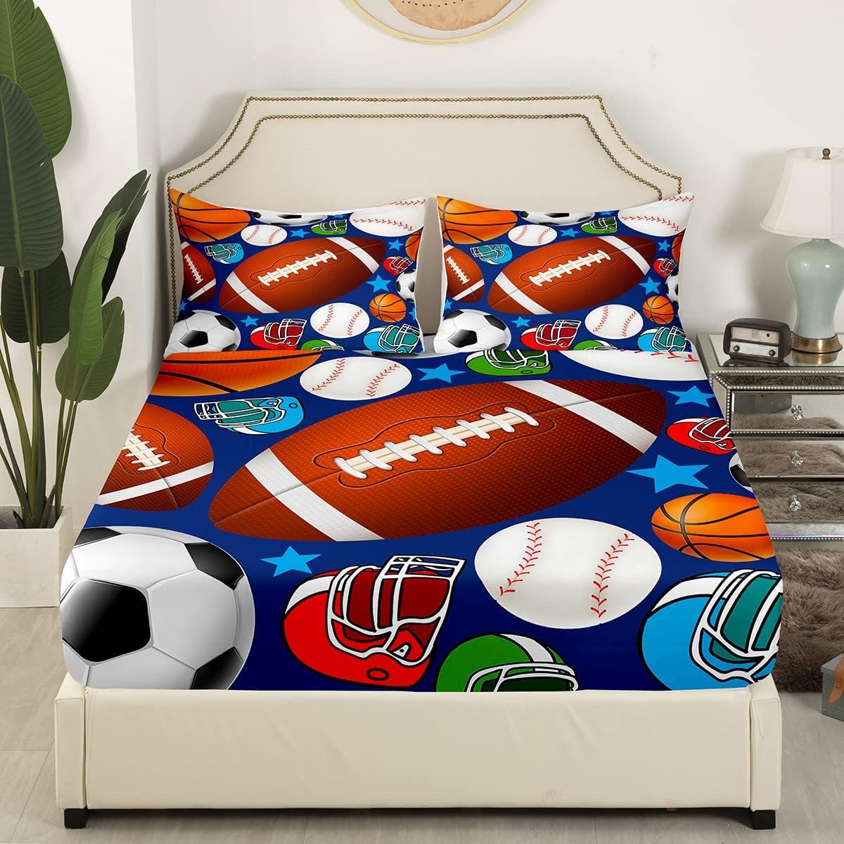 Erosebridal Soccer Themed Twin Bed Sheet Set