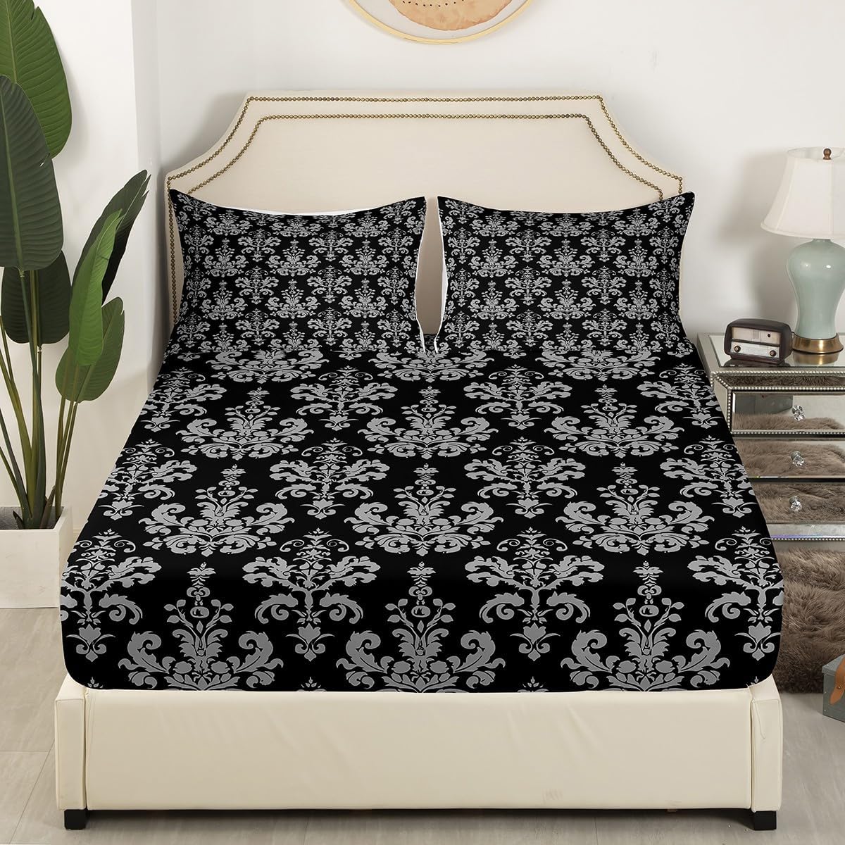 Feelyou Damask Pattern Twin Bedding Set Baroque Style