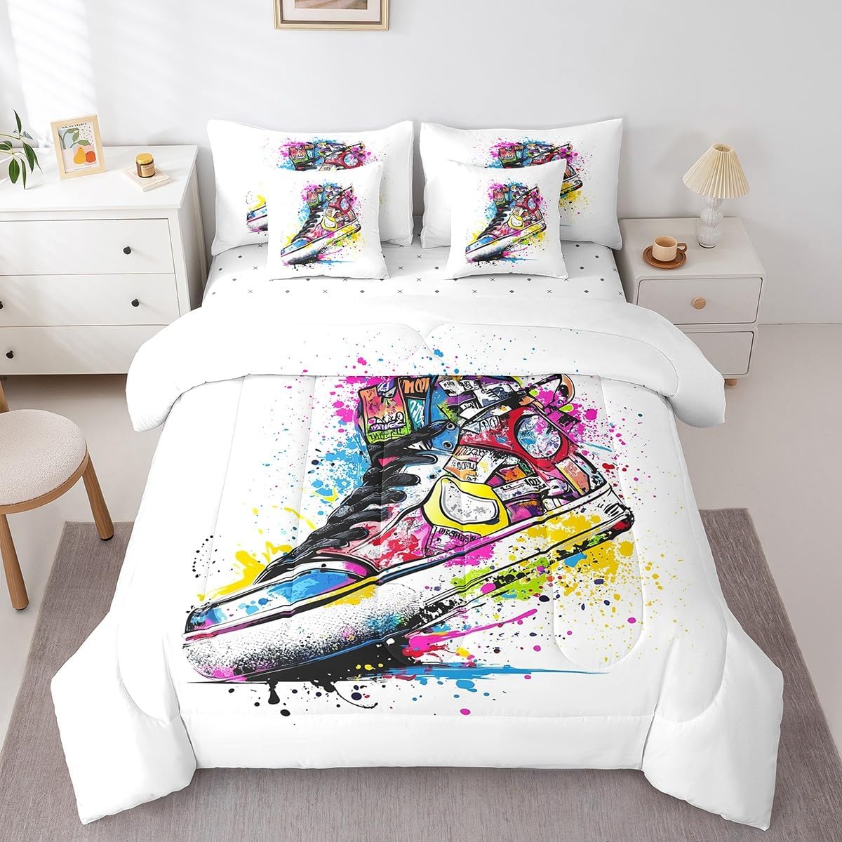 Feelyou Basketball Shoes Kids Comforter Set 7pcs