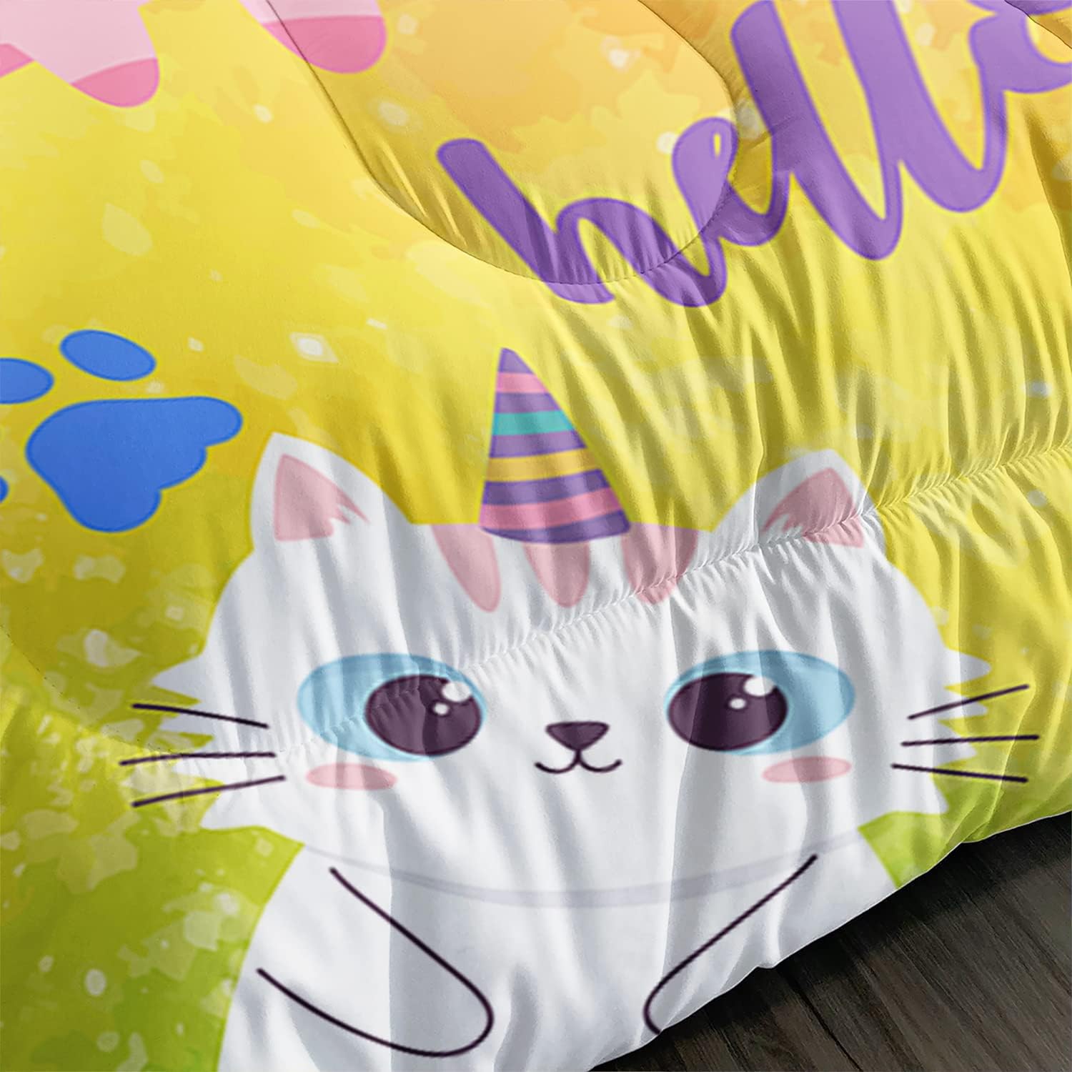 Axolotl Cat Bedding Set 3Pcs Comforter Pillow Cases
