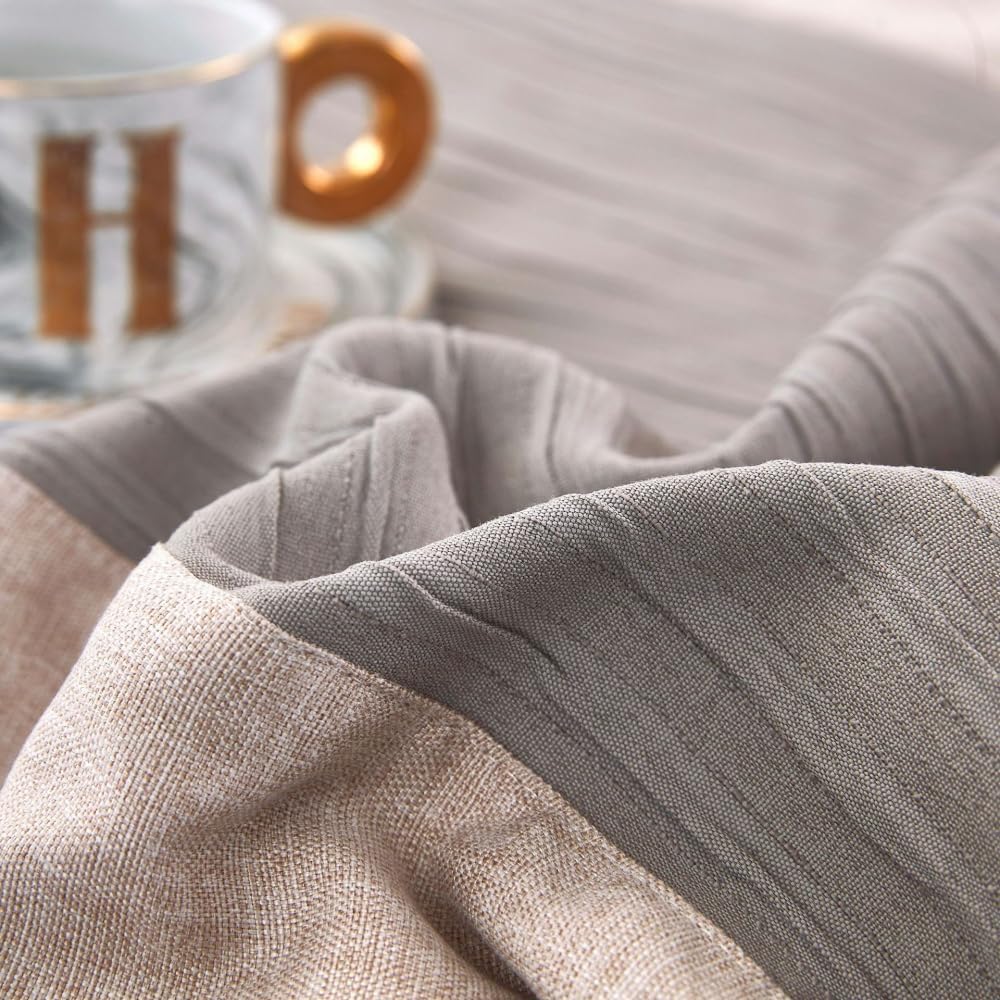 Cotton Linen Bed Runner Queen King Size Grey 210x50cm