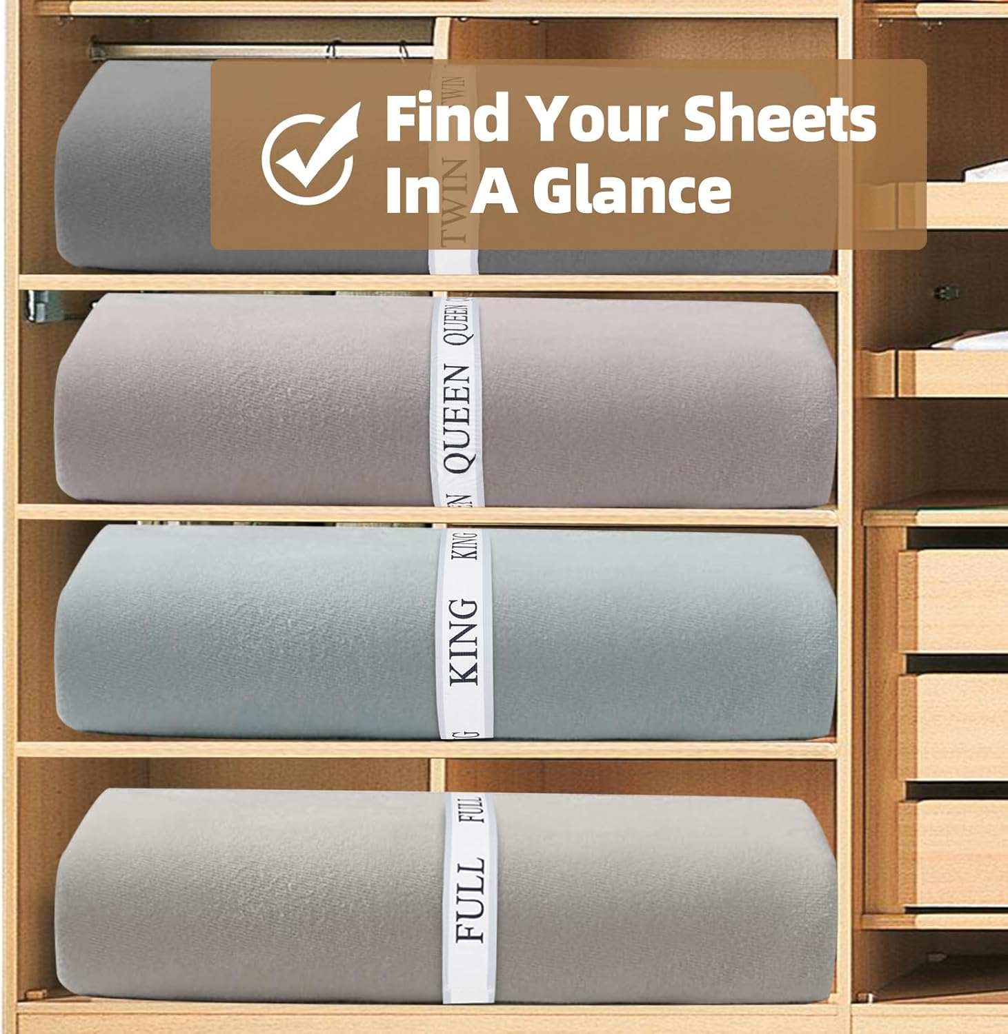 Damukoo Bed Sheet Organizer Bands - 4PCS Queen Pack