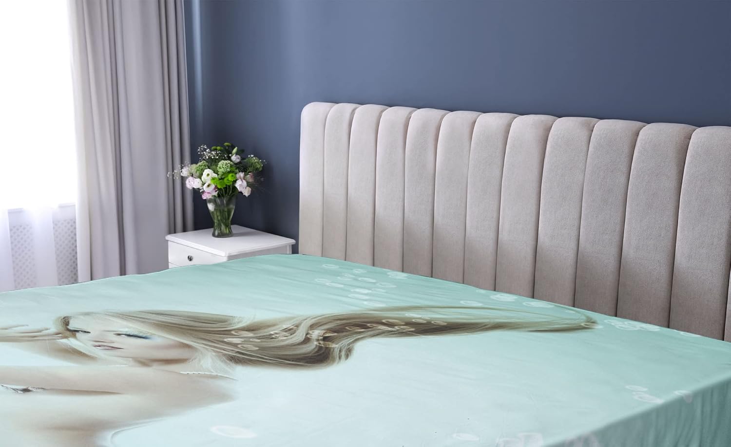 Ambesonne Mermaid Sheet Set - California King Seafoam Beige