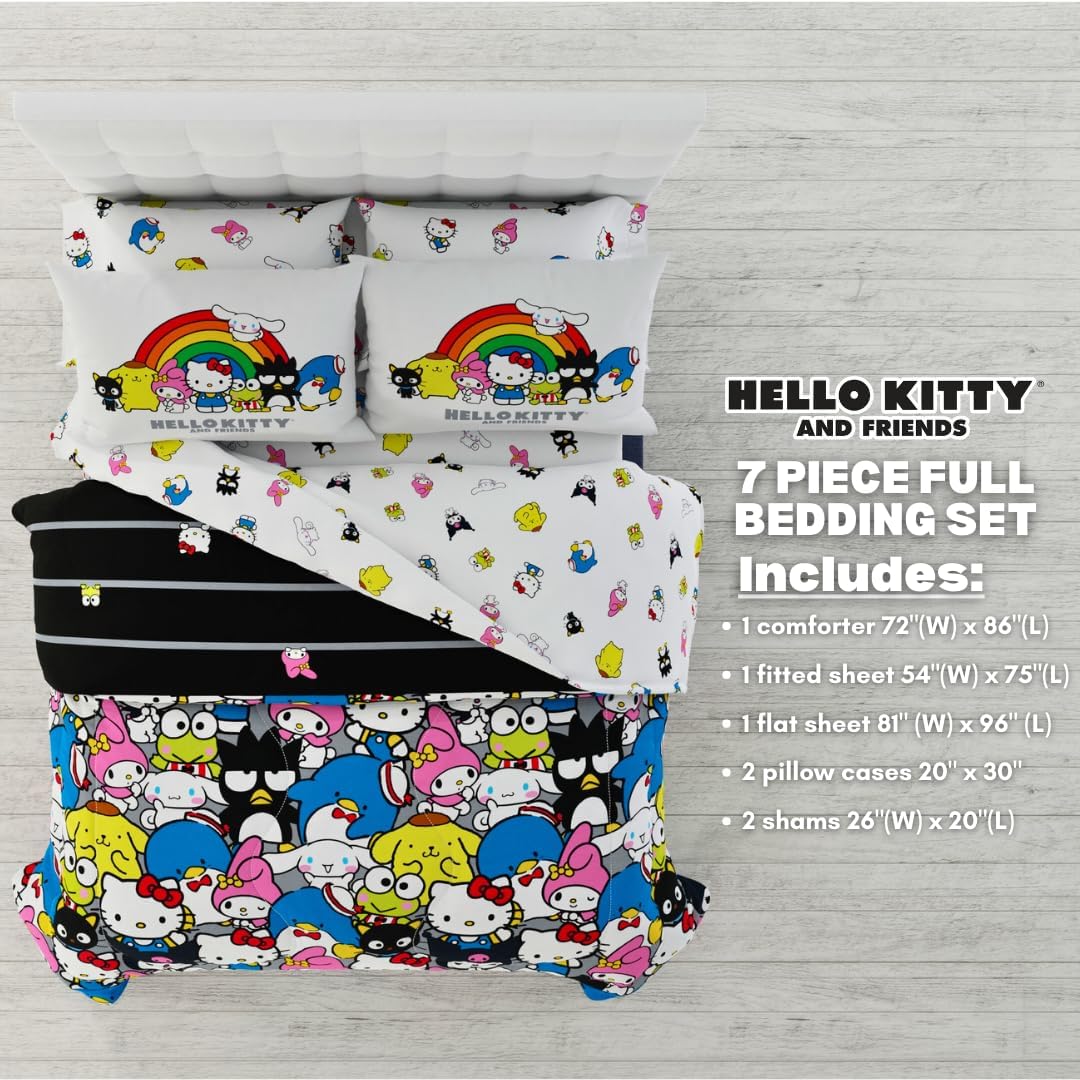 Franco Hello Kitty Friends 7 Piece Comforter Set