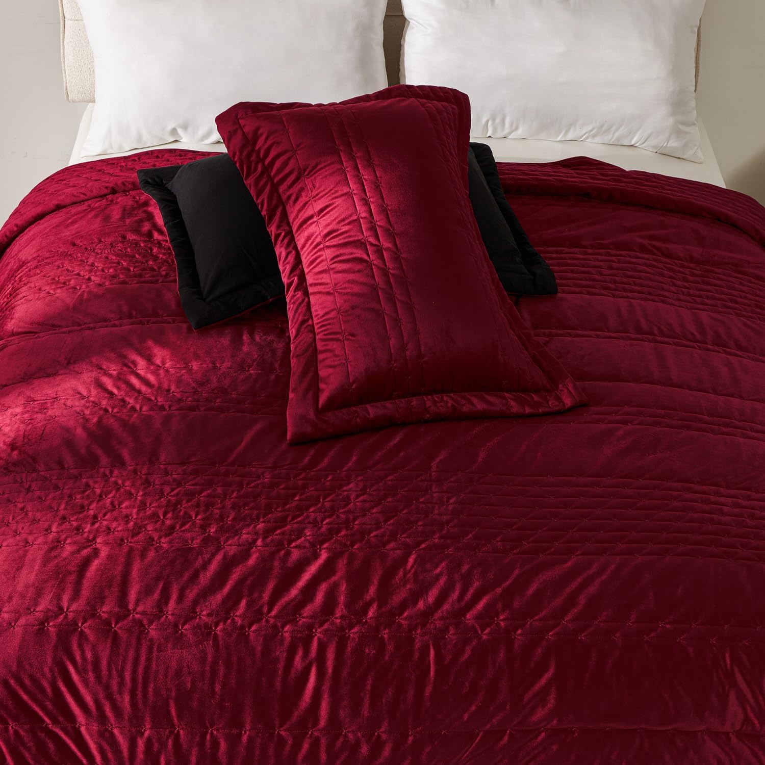 EVENHUG Velvet Quilt Set Queen Size