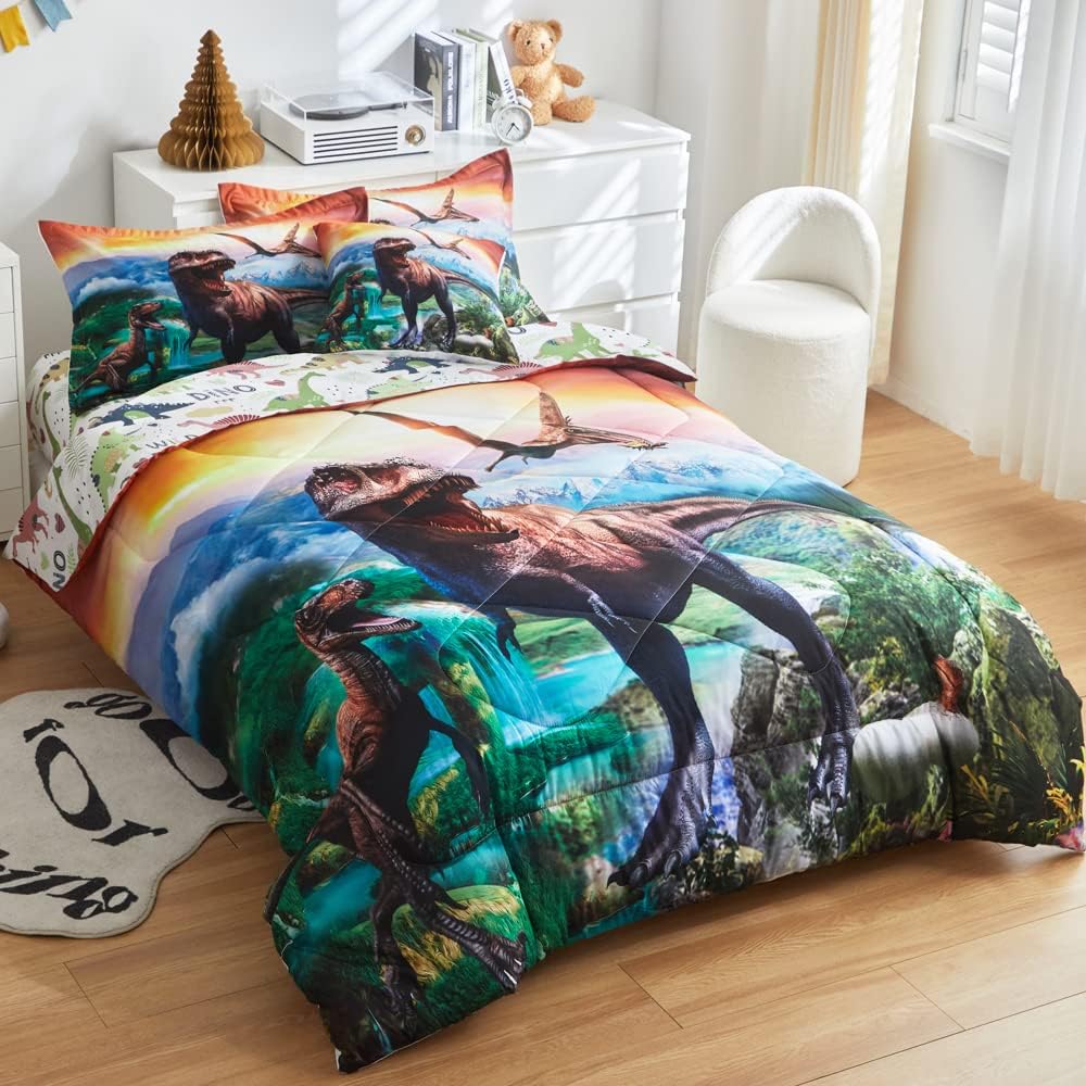 ADASMILE A S Dinosaur Comforter Set Twin for Kids 1