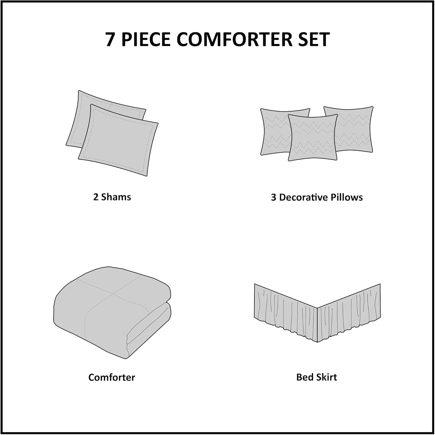 Madison Park Cal King Comforter Set - 7 Piece Down Alternative Luxury Bedding