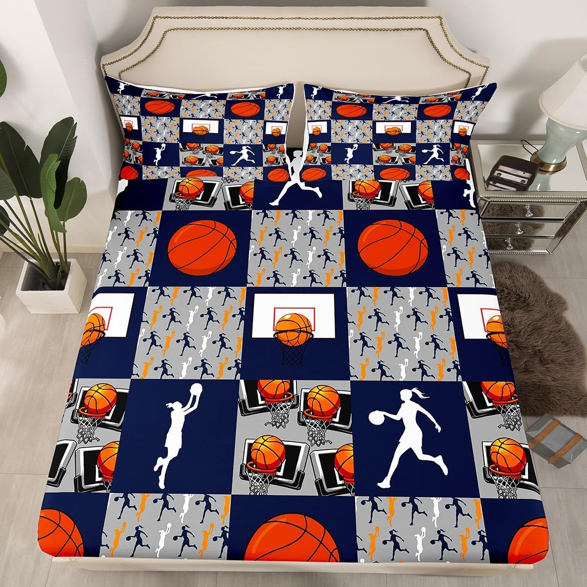 Erosebridal Basketball Bed Sheet Set Full Size