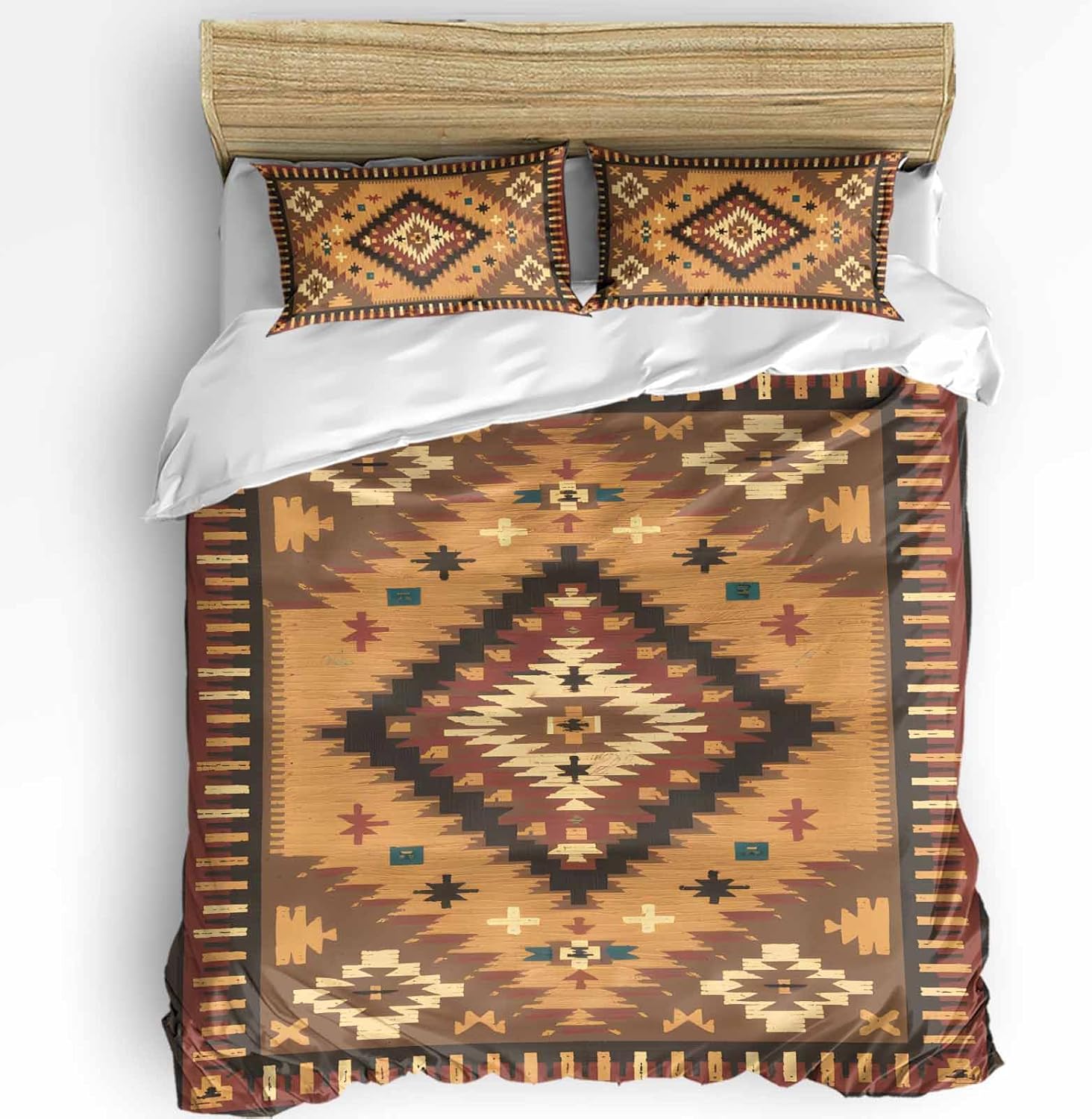Boanket 3-Piece Queen Bedding Set - Southwest Ethnic Style with Zipper Closure