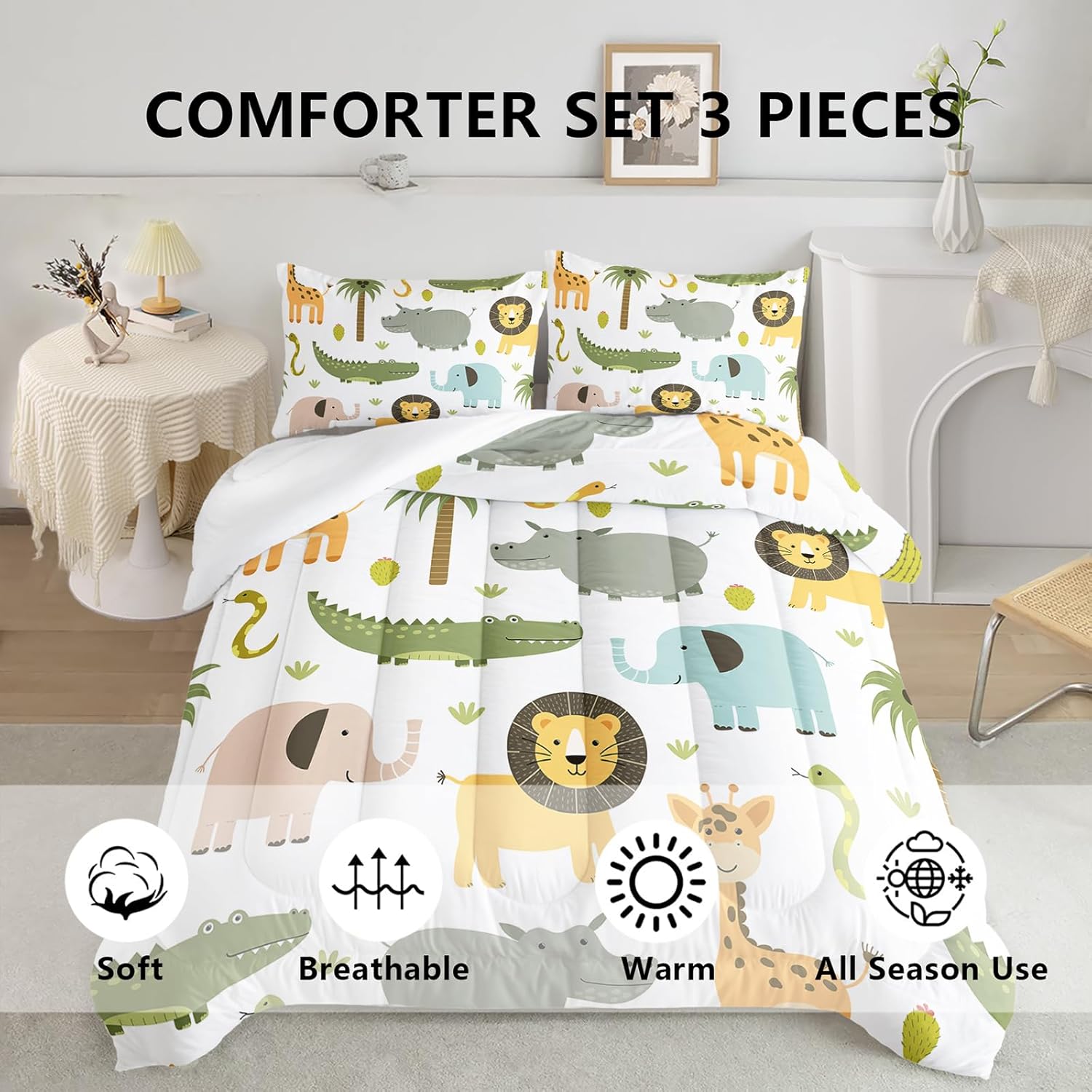 Axolotl Animals Comforter Set 3Pcs Kids