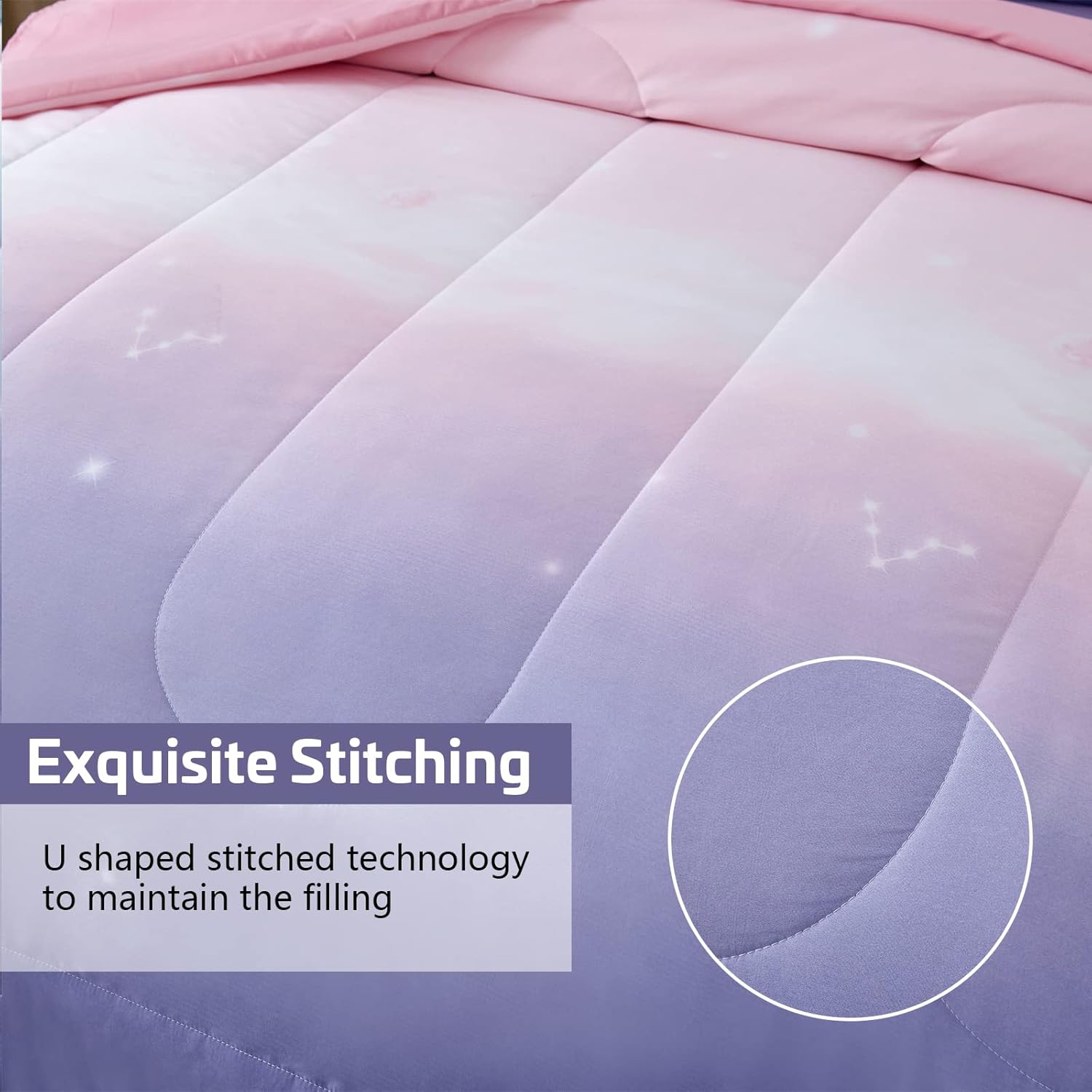 Dinjoy Rainbow Comforter Set Twin XL 6 Pieces