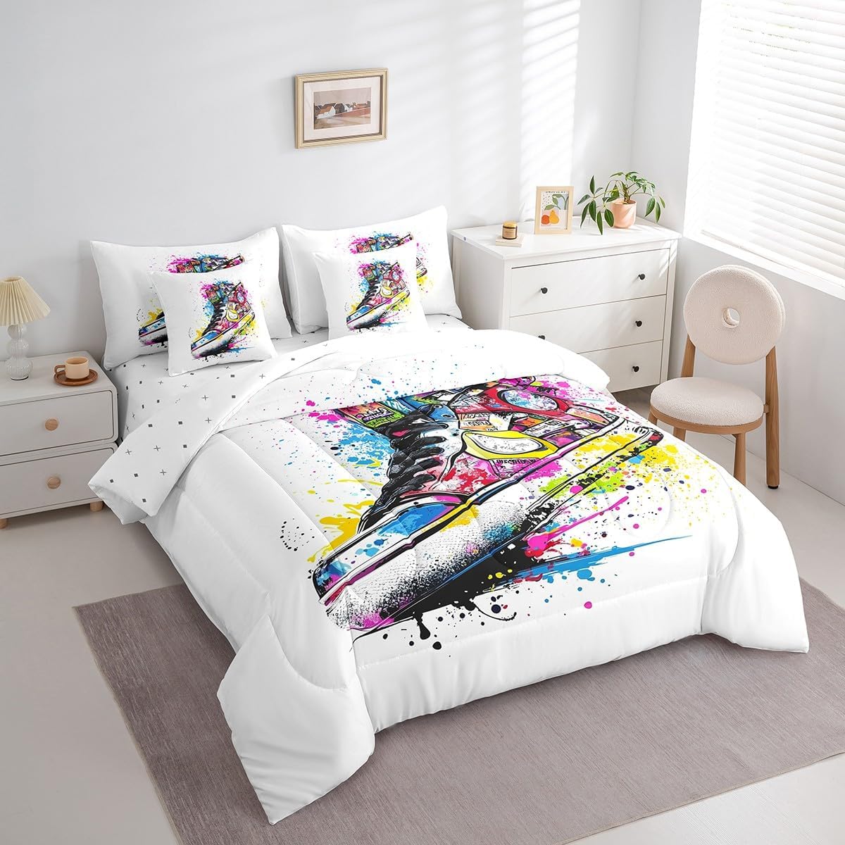 Feelyou Basketball Shoes Kids Comforter Set 7pcs