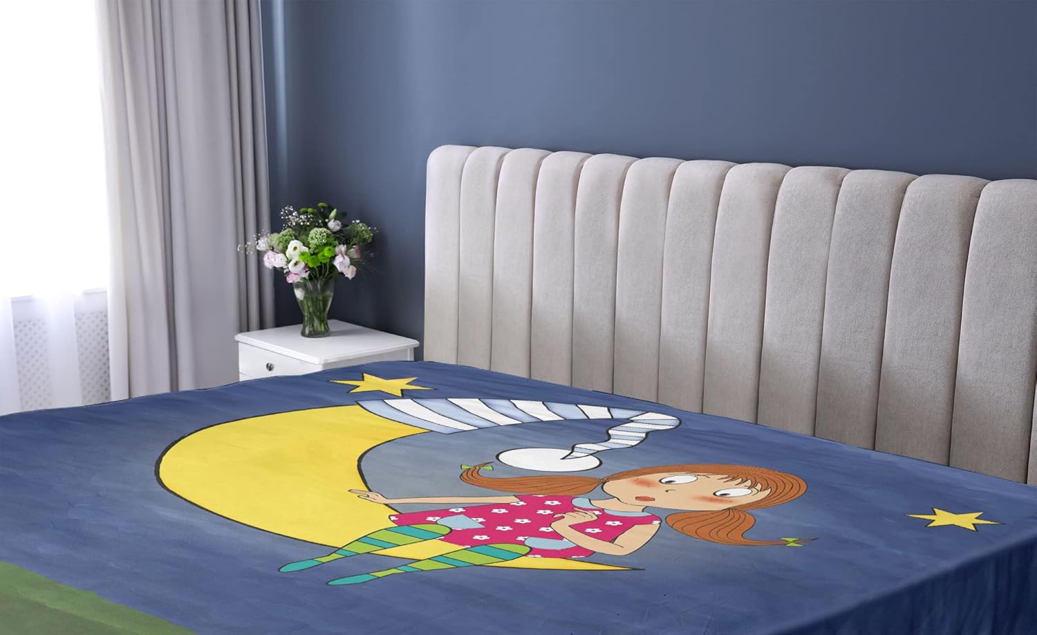 Ambesonne Moon Fitted Sheet Multicolor