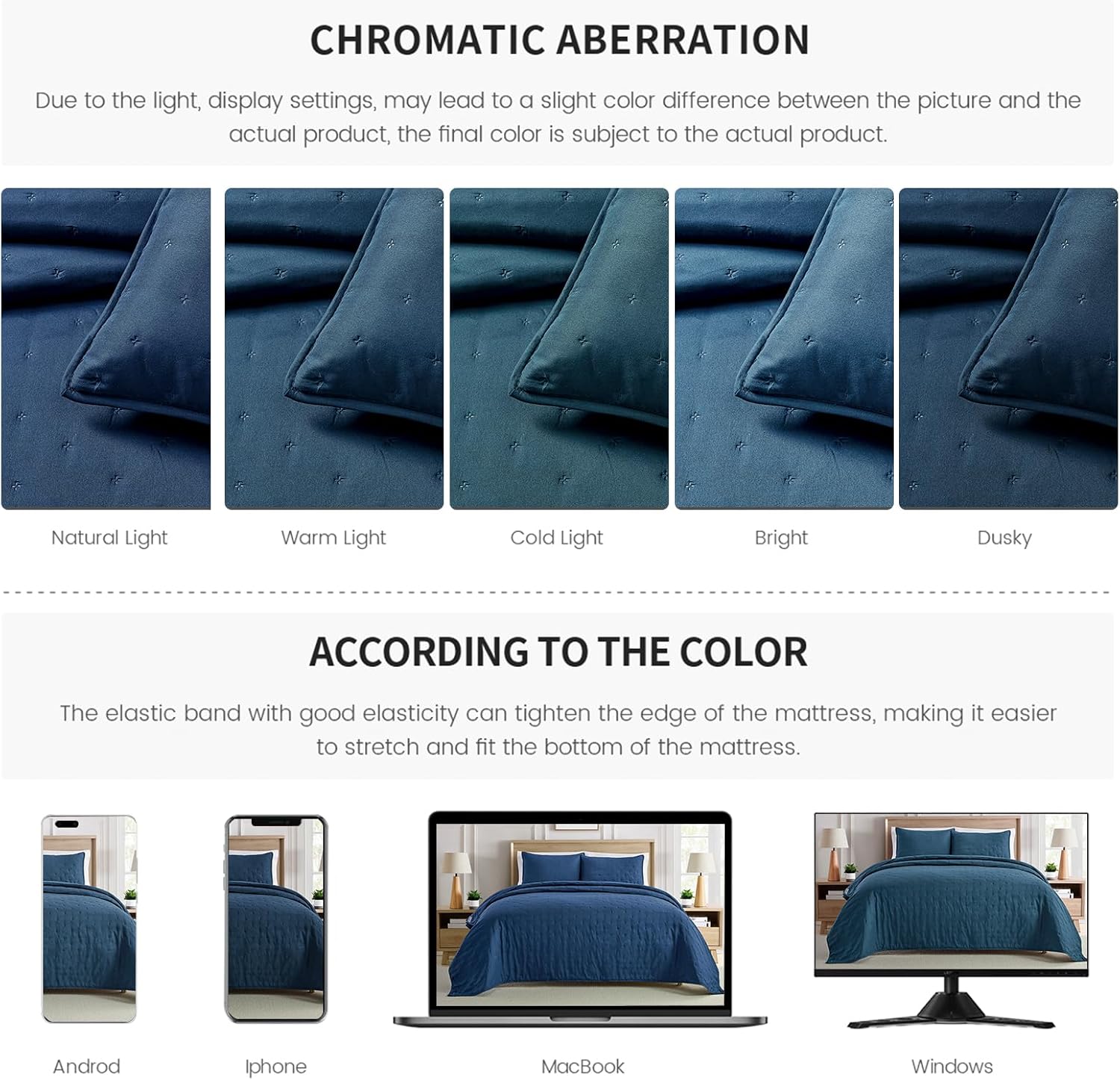 BOURINA Ultrasonic 3-Piece Quilt Set Navy