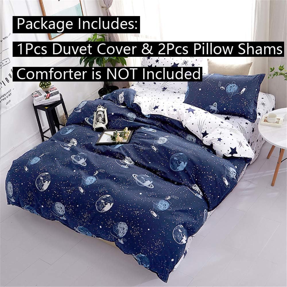 Galaxy Space Duvet Cover Set Twin Boy for Kids