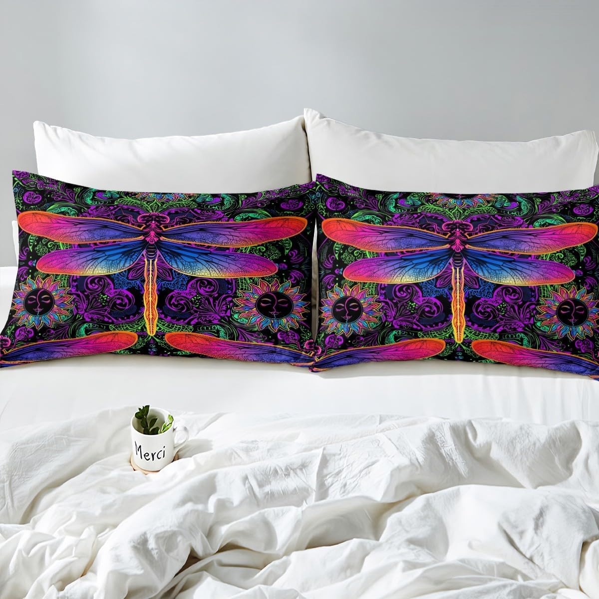 Erosebridal Dragonfly Bohemian Twin Sheet Set