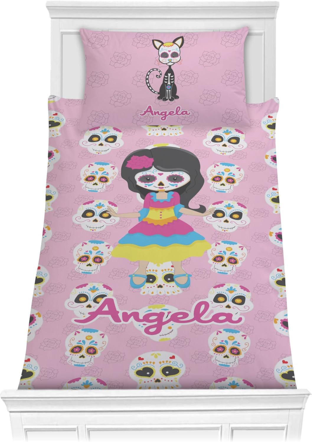 Personalized Kids Sugar Skulls Comforter Set Twin XL 1