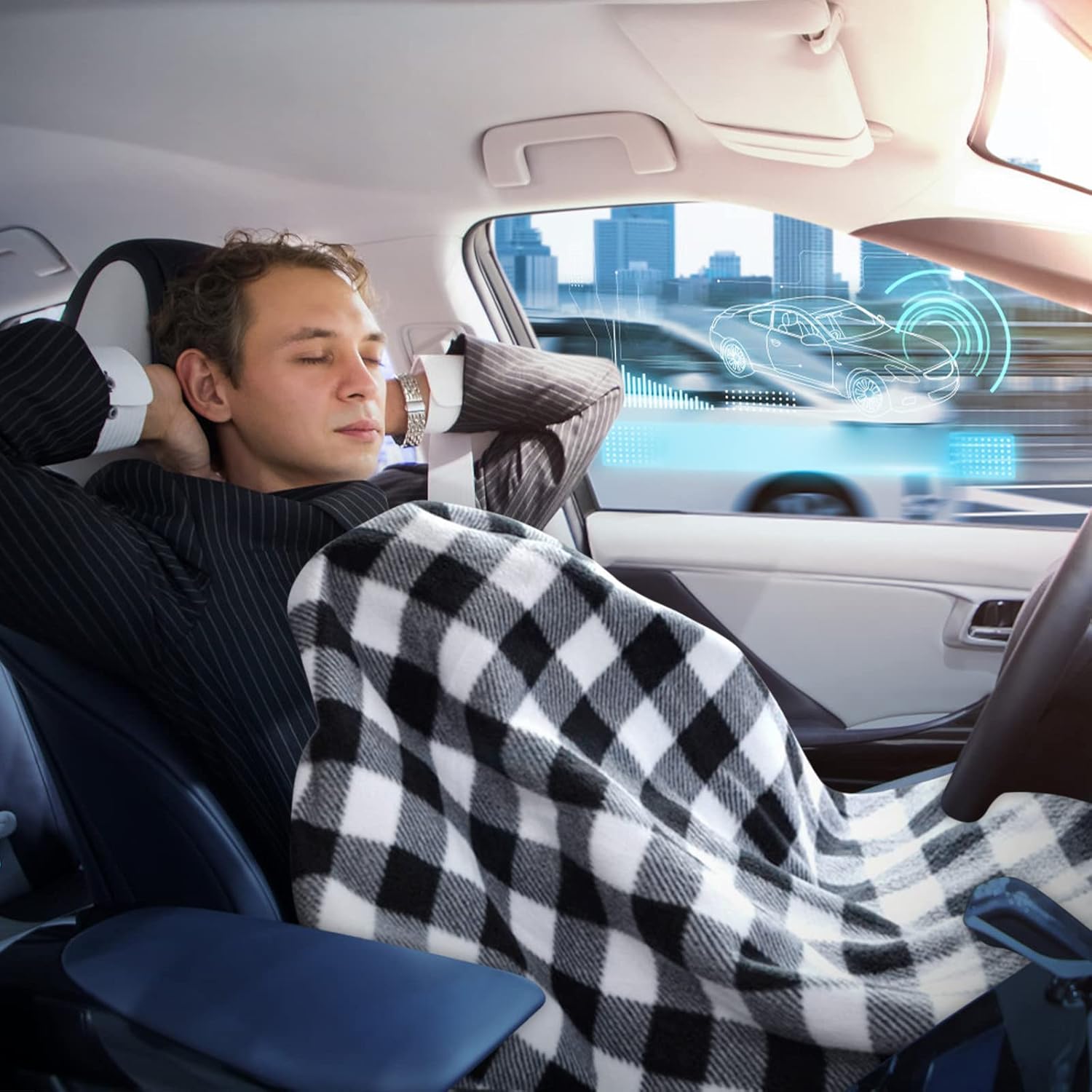 Lovskoo Soft Heated Blanket for Car and Travel