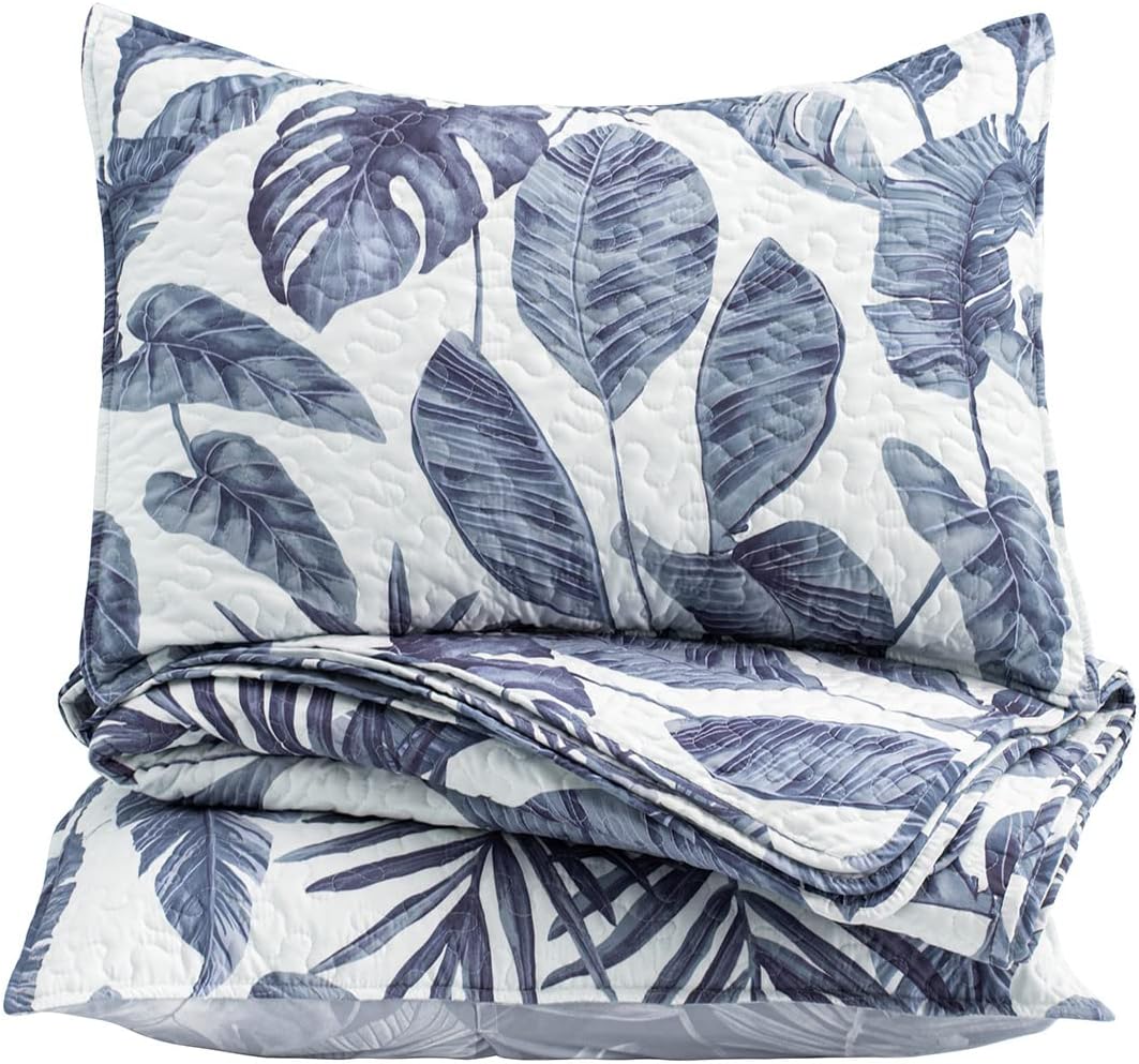 HORIMOTE HOME Tropical Plants Quilt Set King Size 3 Piece