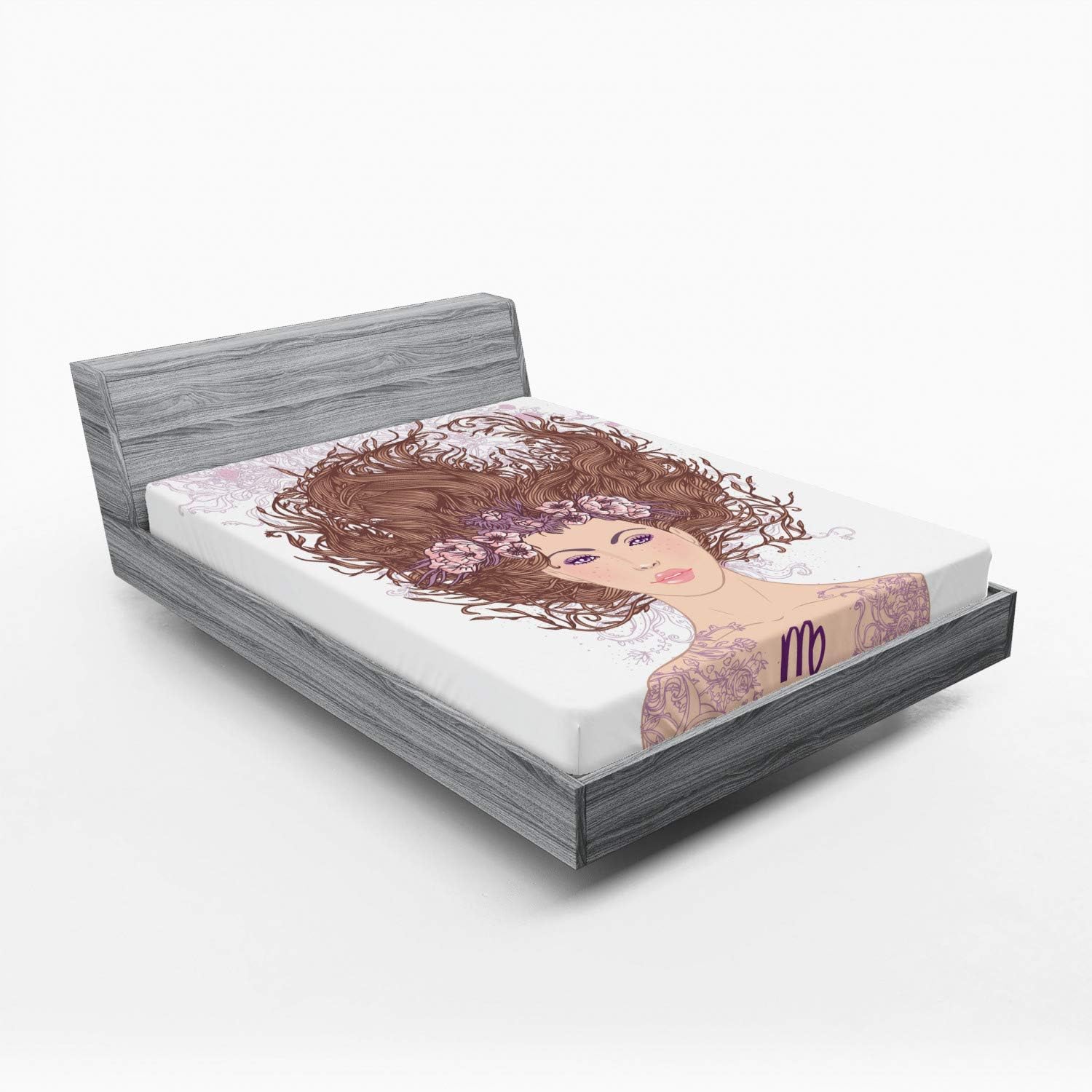 Ambesonne Zodiac Virgo California King Sheet Set