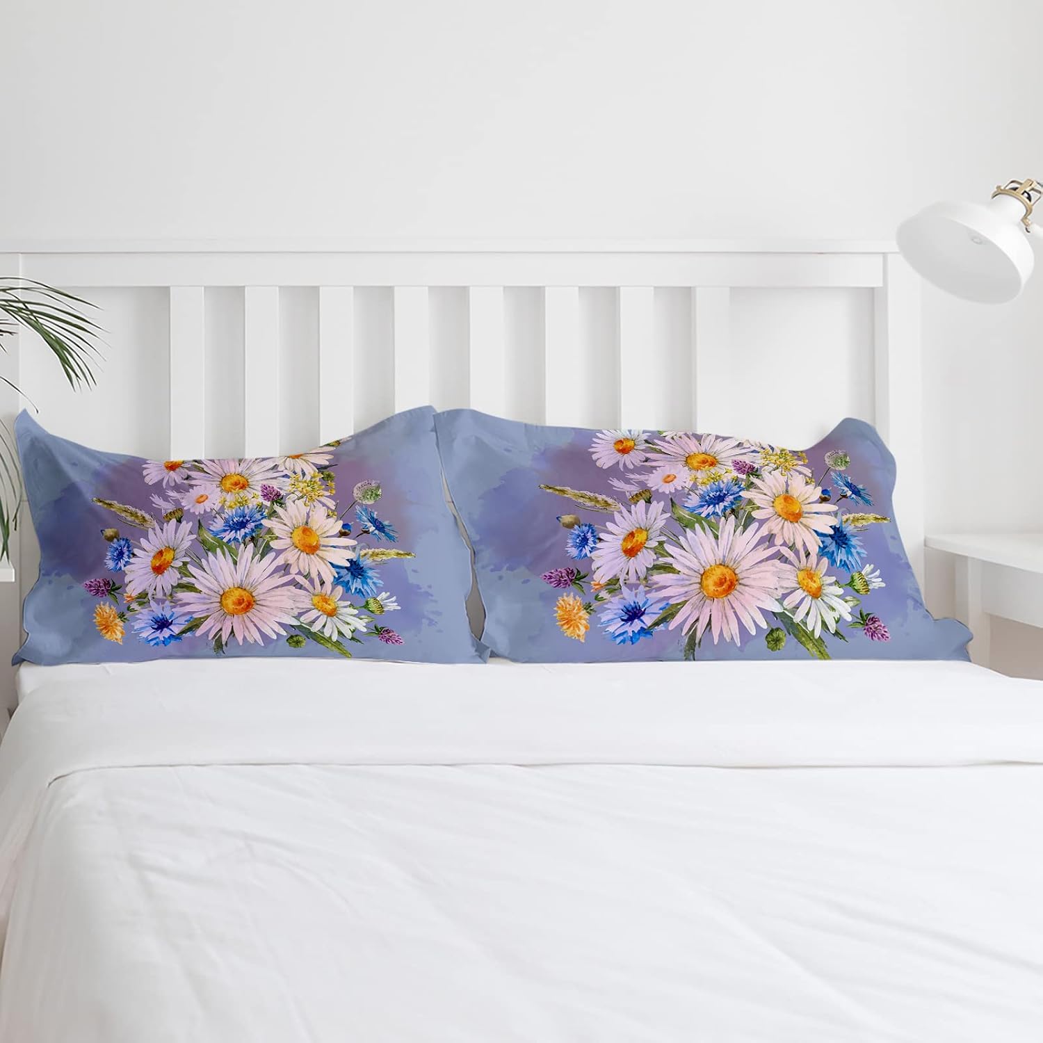OComster California King Duvet Cover Set with Daisy Flowers