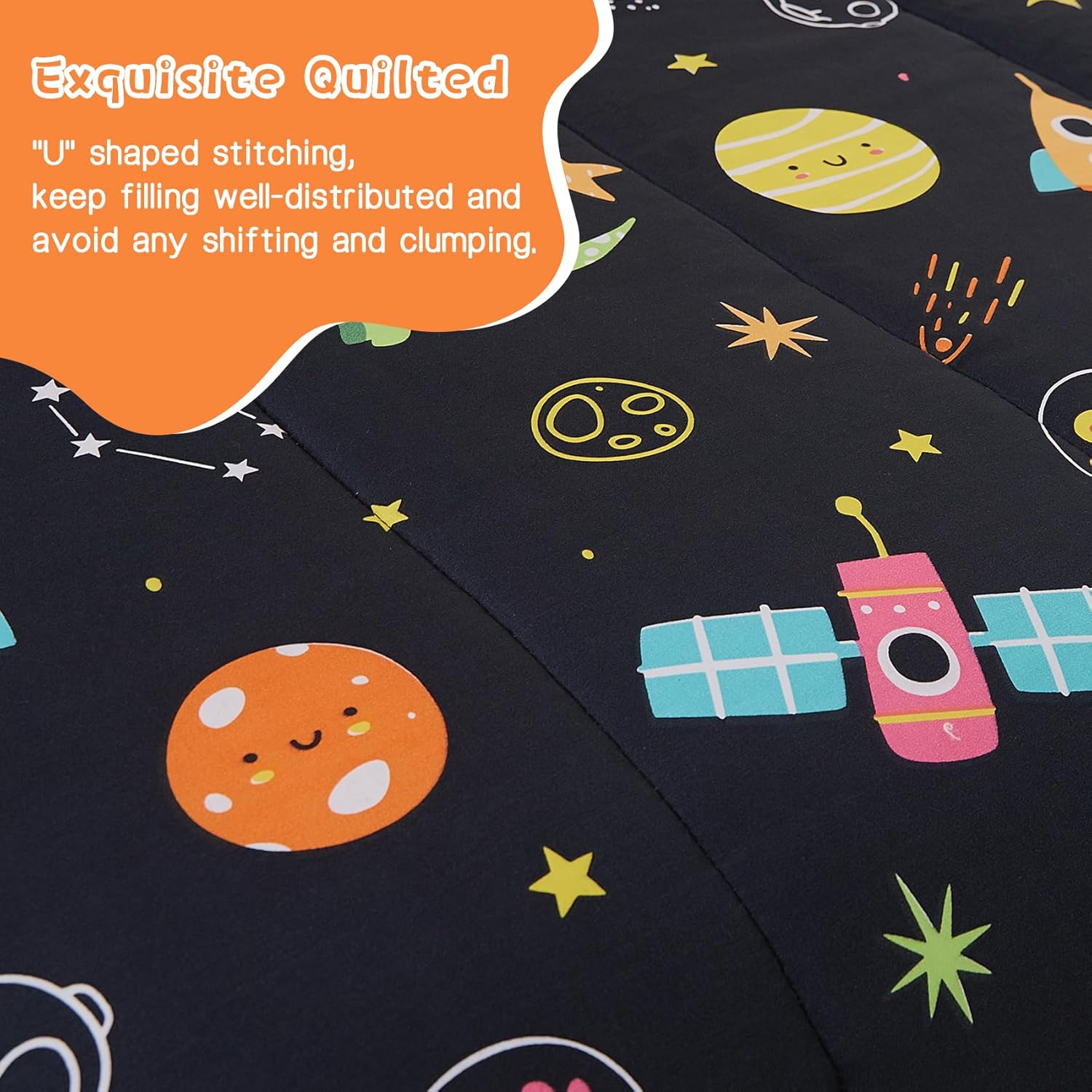 Yibeizi Space Dinosaur Kids Comforter Set for Boys Twin