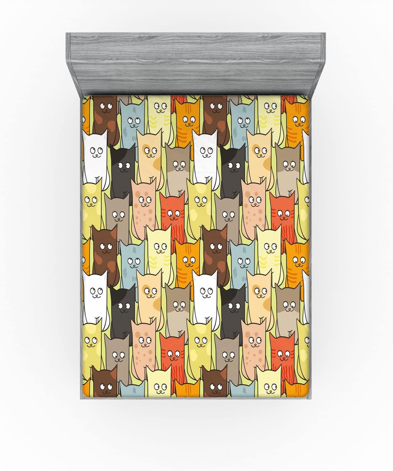 Ambesonne Funny Graphic Kitten Sheet Set