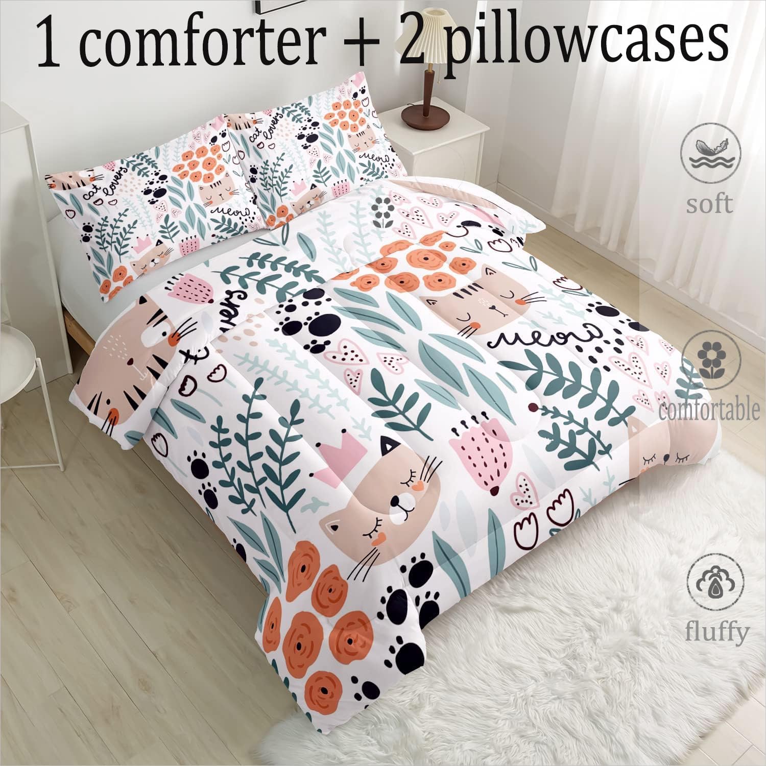CVHOUSE Kawaii Comforter Set for Kids
