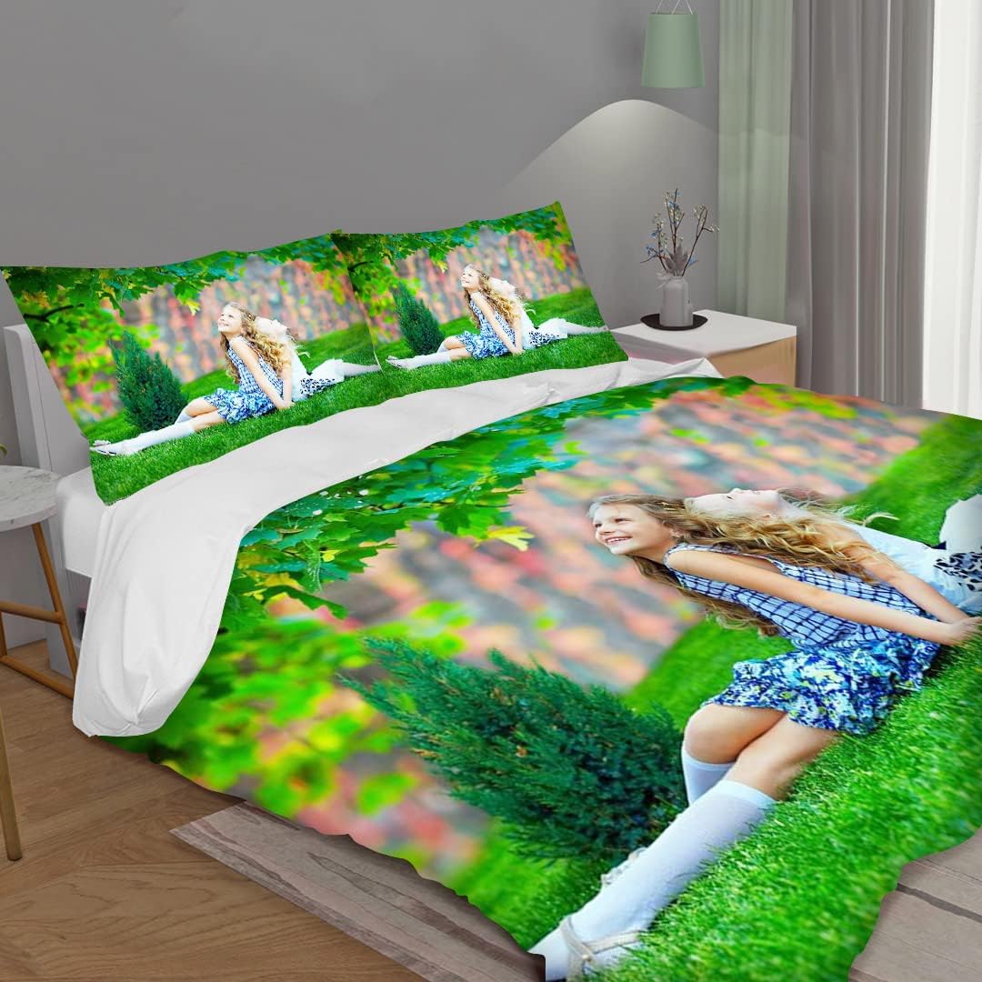Custom Photo Duvet Cover Set with Zipper Closure