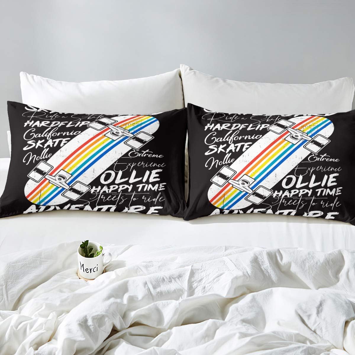 Feelyou Skateboard Sheet Set TwinXL 2Pcs Kids Boys Girls Teens