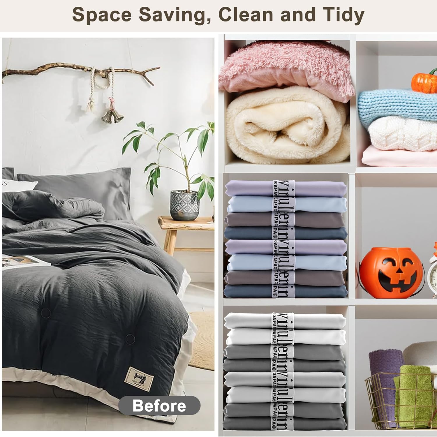 YOAPA 8Pcs Elastic Sheet Straps for Closet Bedding Organizer