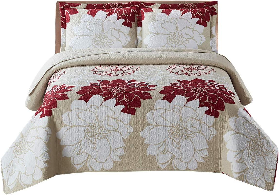 Royal Tradition Helena-Burgundy Reversible Coverlet Set 1