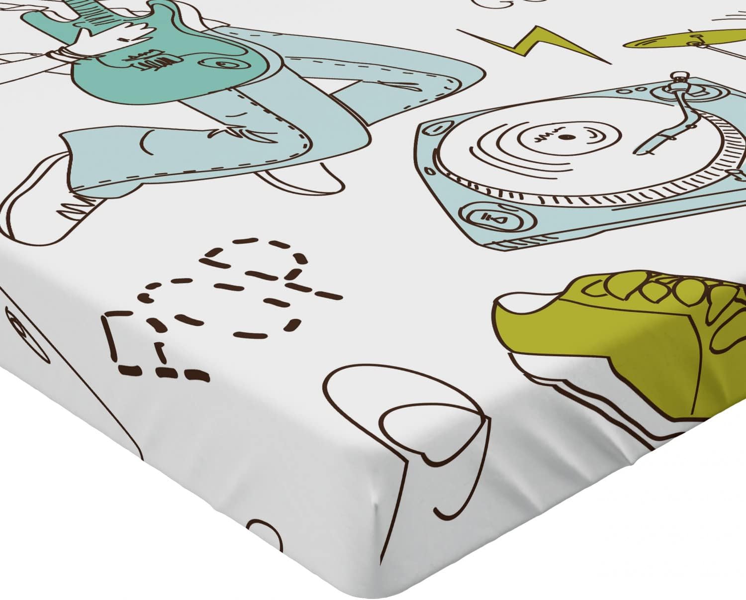 Ambesonne Popstar Party Fitted Sheet with Musician Girl Pattern