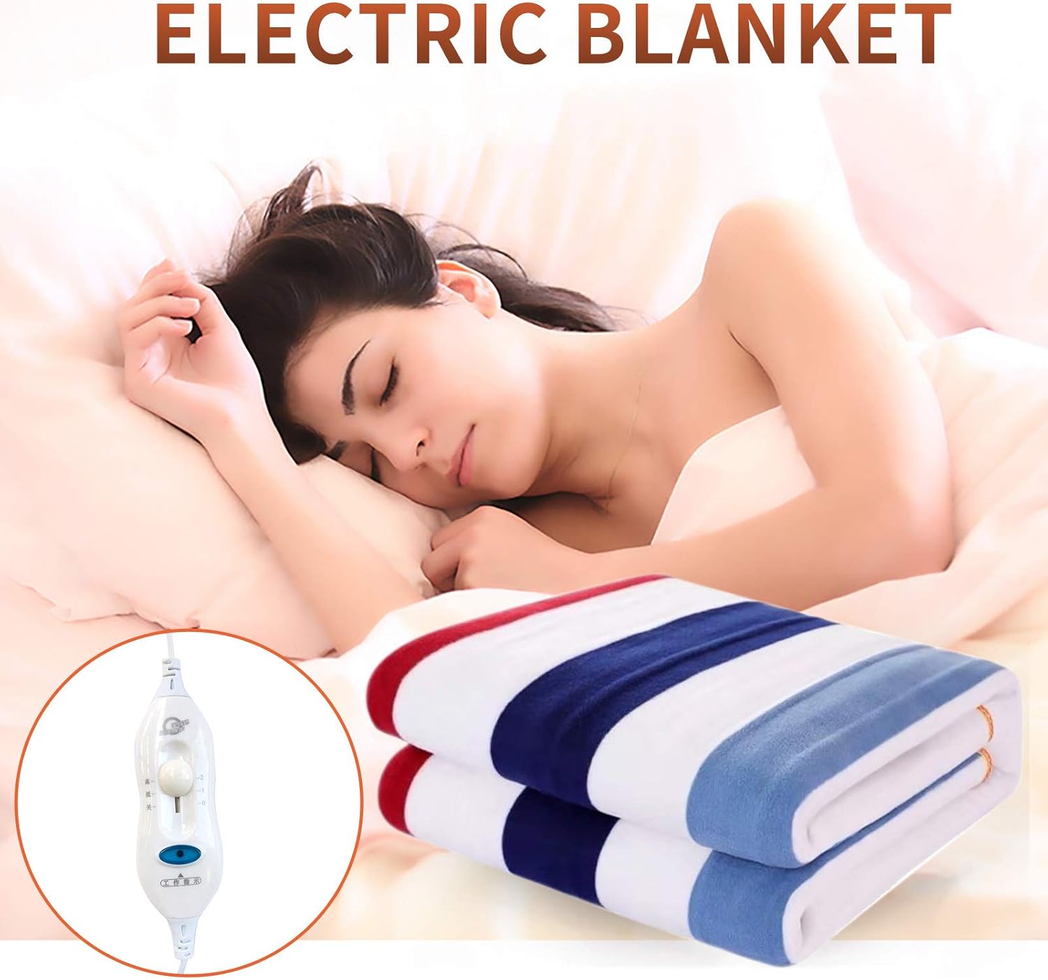 Soft Flannel Heated Throw Blanket with Fast Heating and Overheat Protection