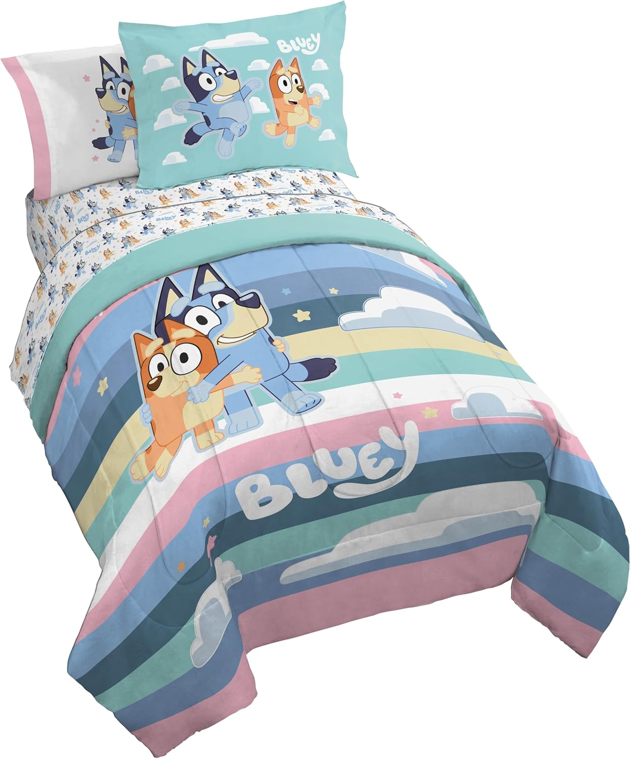 Jay Franco Bluey 7 Piece Comforter Set for Kids