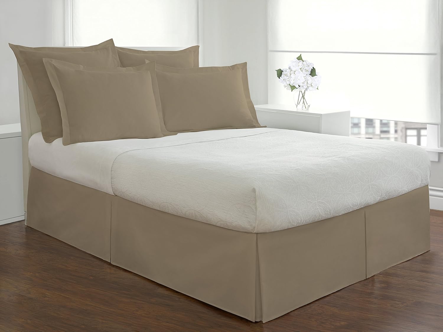 Fresh Ideas Bedskirt Twin Mocha 14 Drop