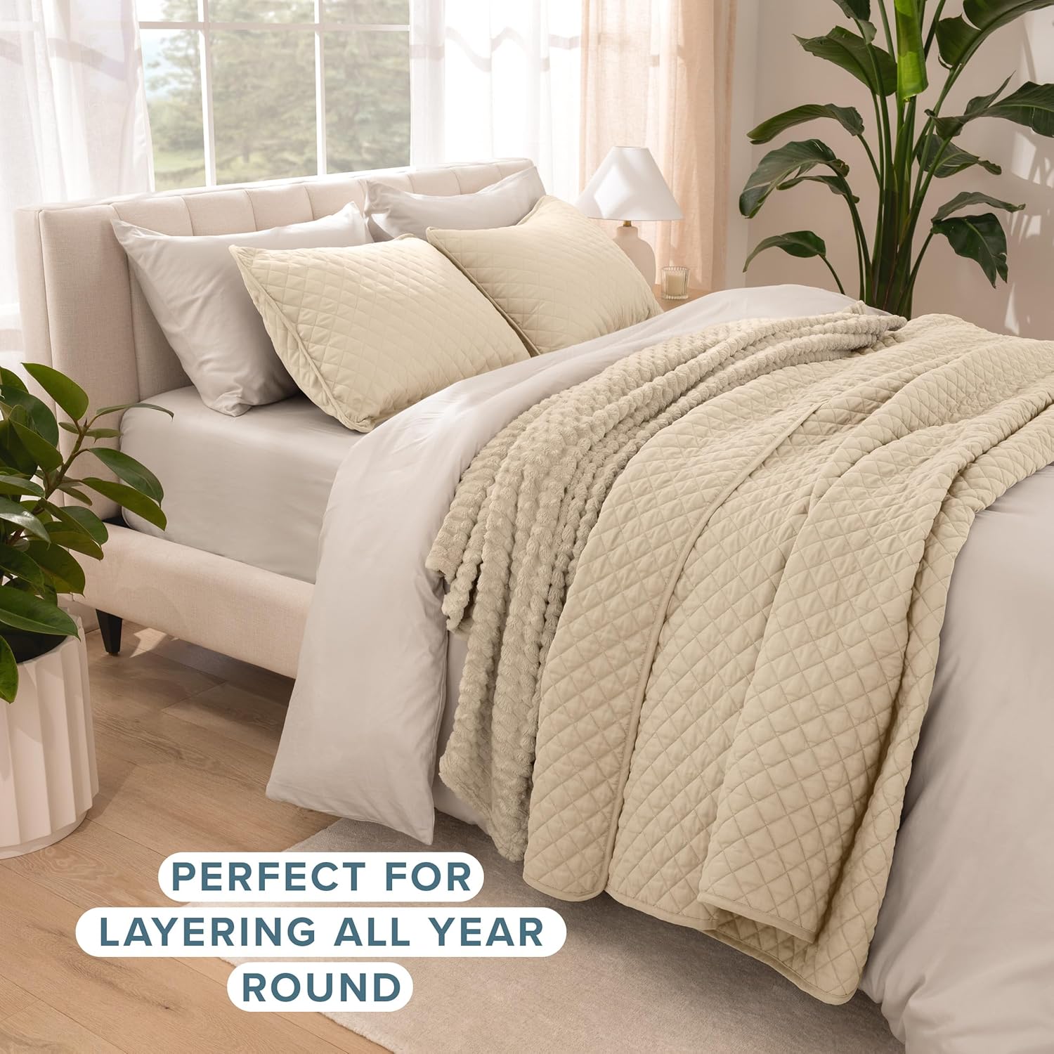Bare Home Coverlet Set - 3 Piece Lightweight Bed Decor