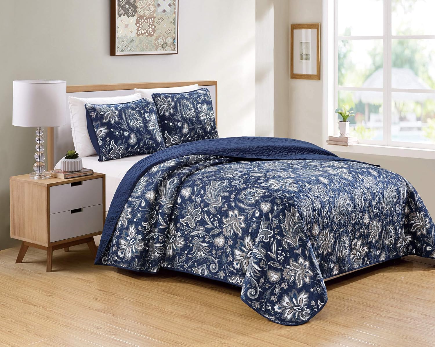 Luxury Home 3 Piece Reversible Quilt Set