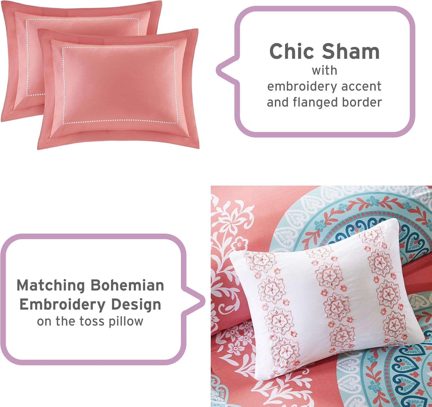 Intelligent Design Coral Comforter Set 7 Piece
