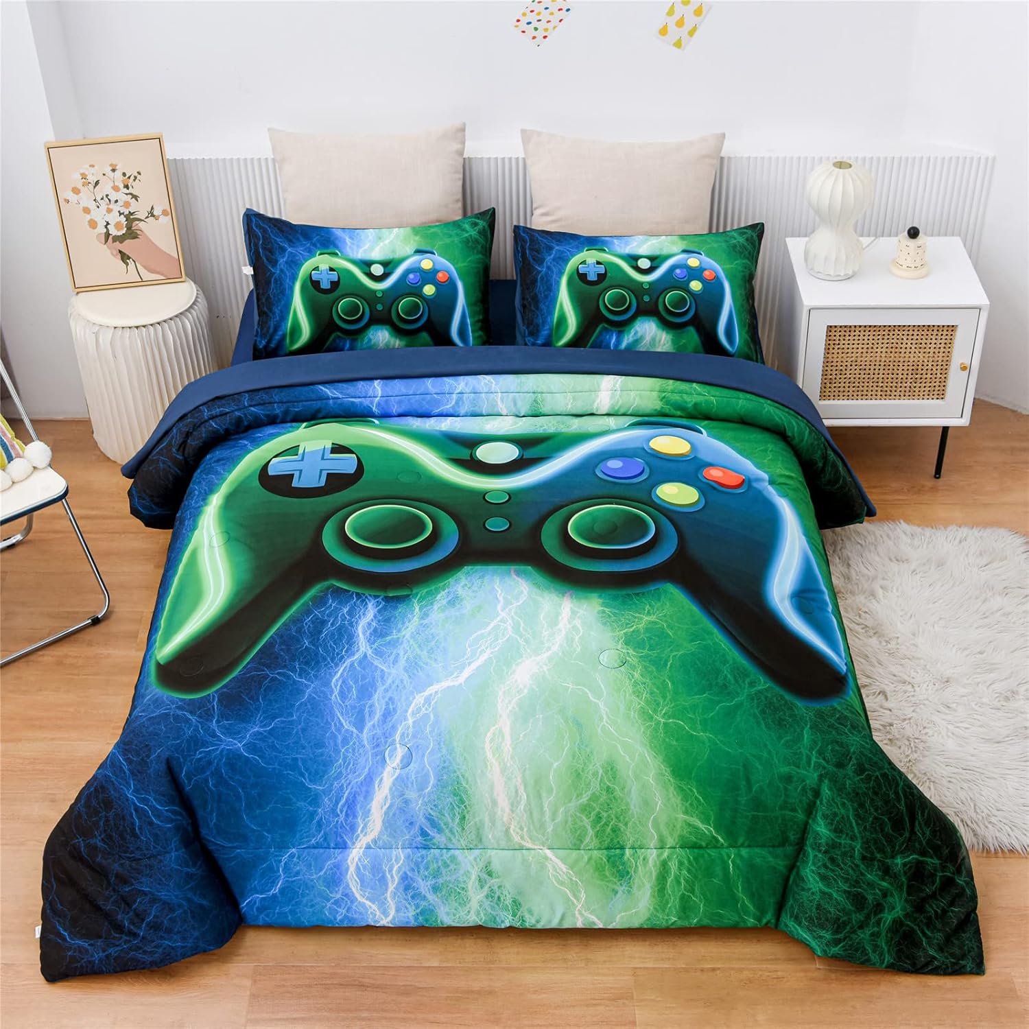 Gamer Gaming Bedding Set with Gamepad Design for Boys